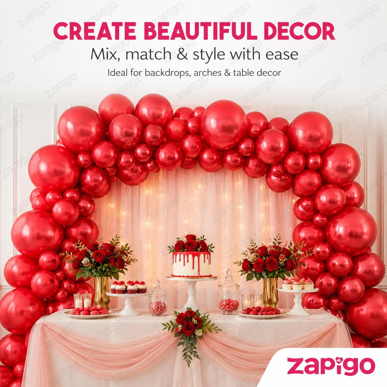 Balloonistics 50-Pack Metallic Red Shiny Latex Balloons – HD Red Balloons for Birthday, Valentine’s Day, Christmas & Vibrant Party Decoration thumbnail 6