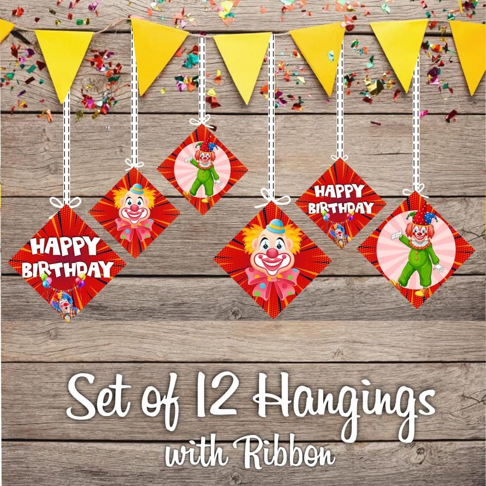 Balloonistics Joker Theme Party Hangings - Pack of 12 Grinning Villain Ceiling Decorations - Premium Cardstock Purple & Green Hanging Cutouts, Gotham City Chaos Birthday Decor for Comic Fans (Hangings - Pack of 12) thumbnail 2
