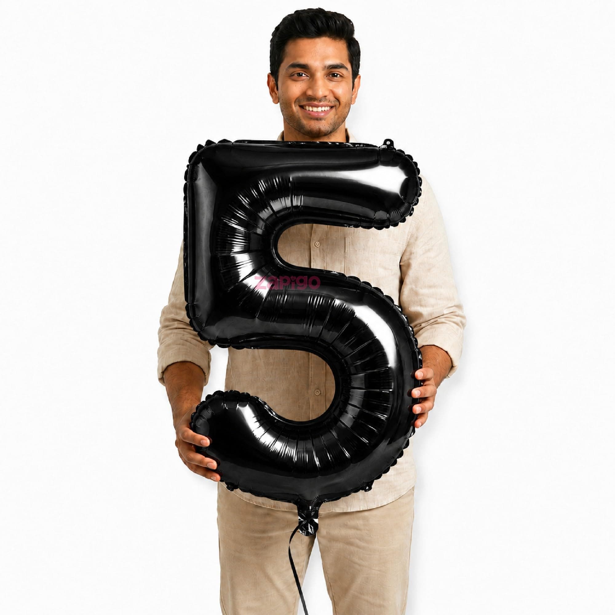 Balloonistics Black 40-Inch Foil Number 5 Balloon - Helium or Air Fill for 5th Birthday, Anniversary, New Year Party Decoration, Photo Booth Backdrop, Cake Table Decor thumbnail 1