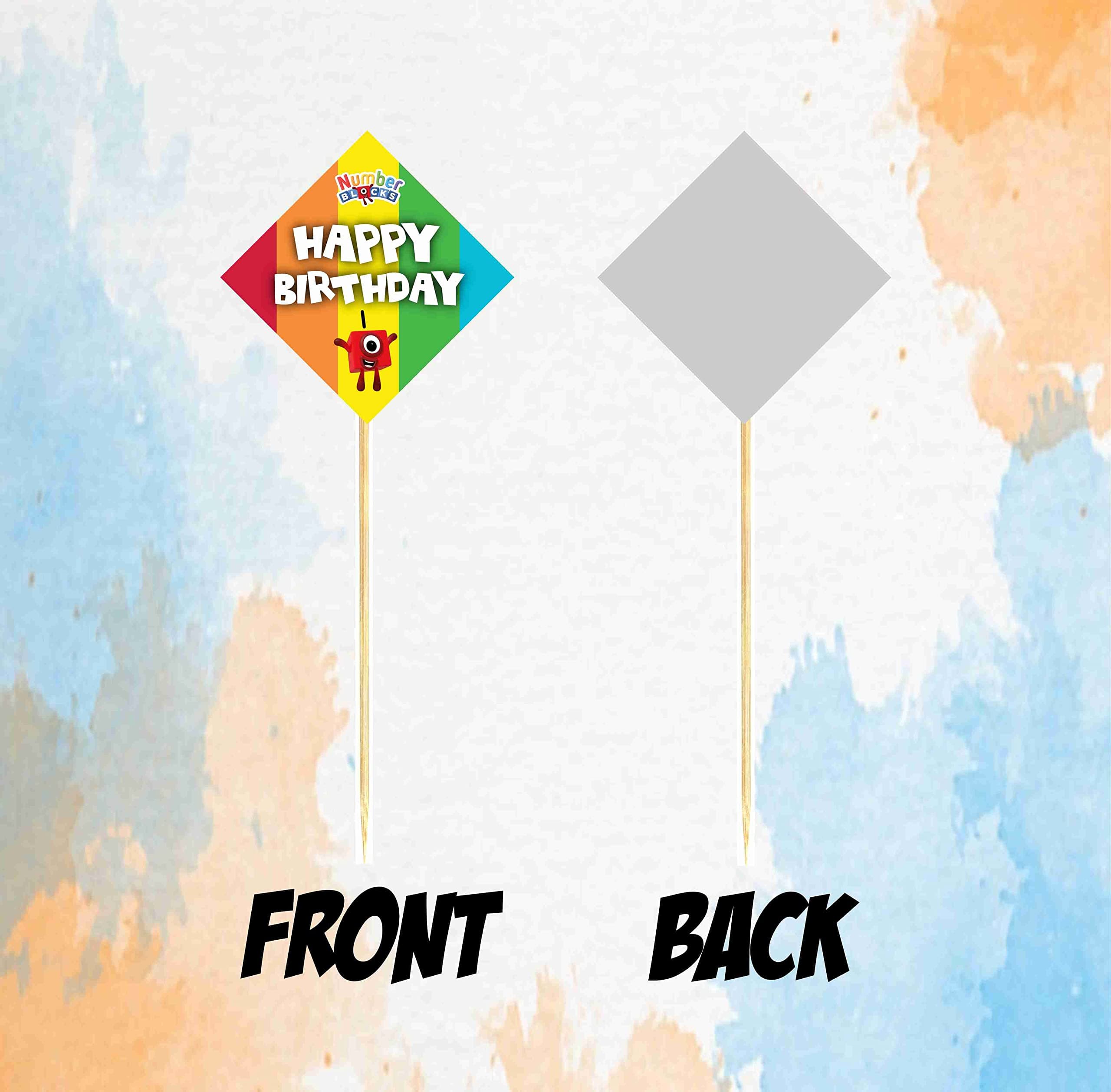 Balloonistics Number Blocks Theme Birthday Cake Toppers Math-Powered Learning & Fun Cake Decorations with Bamboo Sticks - Premium Cardstock "Step Squad" Toppers for Kids (Cake Topper - Pack of 10) thumbnail 4