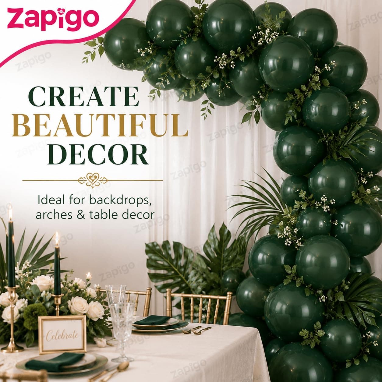 Balloonistics 10 Inch HD Metallic Shiny Balloons for Birthday Decoration, Decoration for Weddings, Engagement, Baby Shower, 1st Birthday, Anniversary, Birthday Party (Pack Of 50) (Green) thumbnail 6