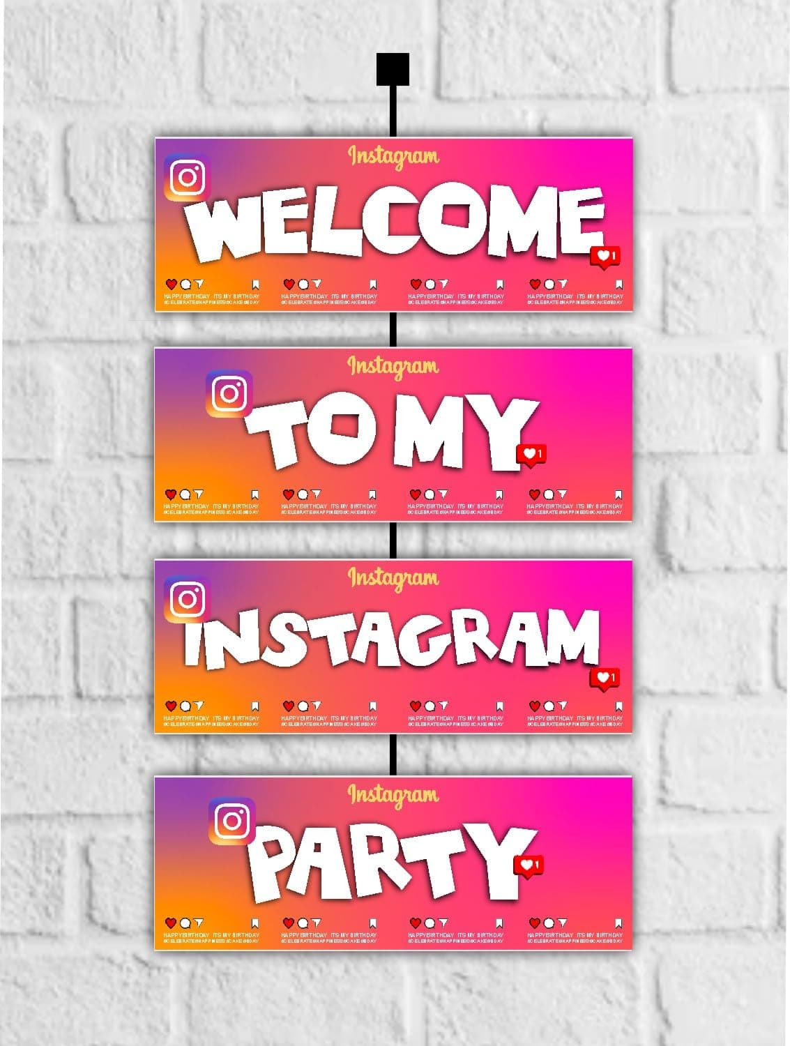 Balloonistics Insta King Theme Birthday Welcome Board - 2.3 Feet Large Royal Blue & Gold Social Media Inspired Cardstock Hanging Sign - Outdoor & Indoor Entryway Decor with Ribbons for Boys, Teens & Men (Welcome Outdoor Board)