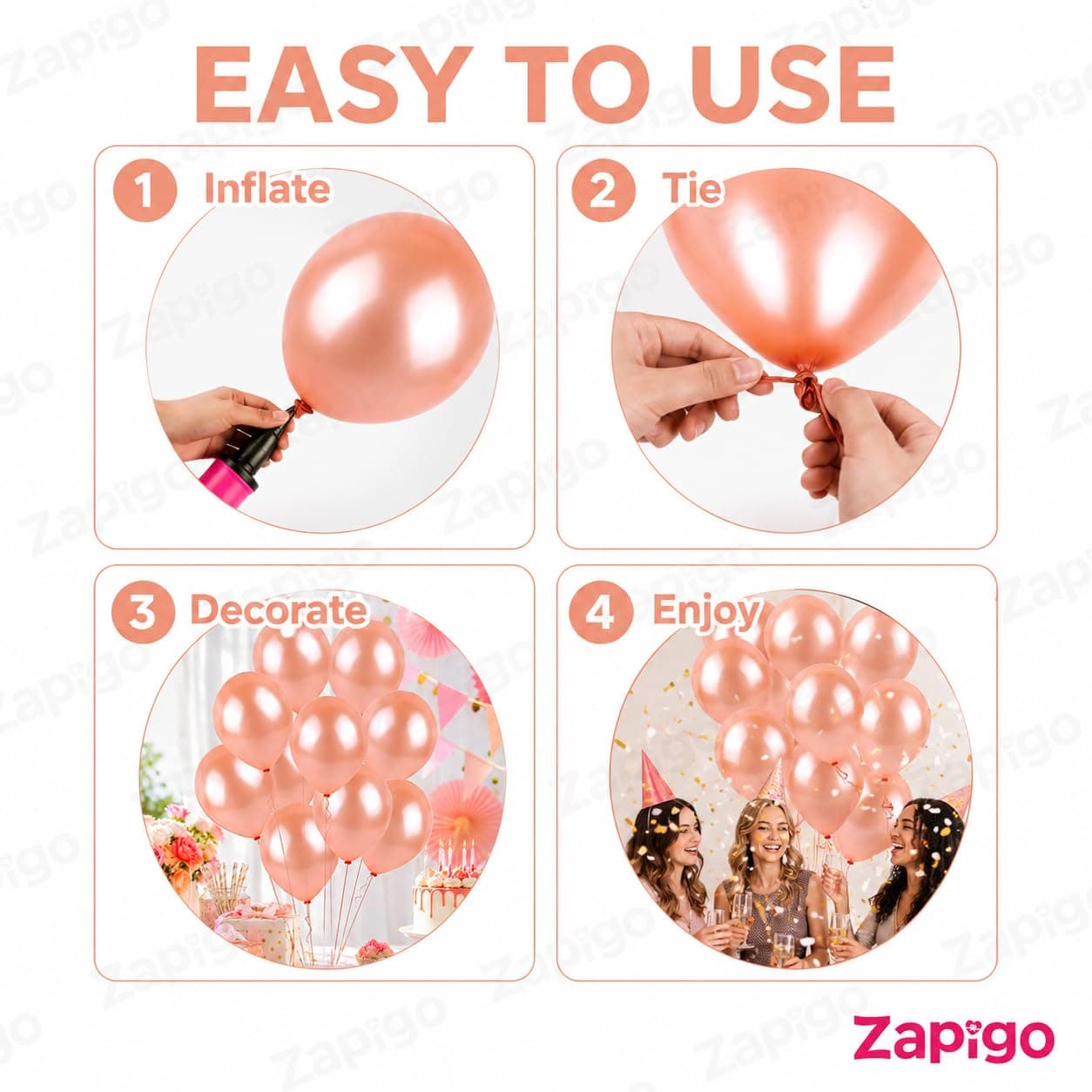 Balloonistics 25-Pack Metallic Pearl Finish Peach Latex Balloons – Shiny Soft Peach Balloons for Baby Shower, Bridal Shower, Boho Party & Elegant Decoration thumbnail 7
