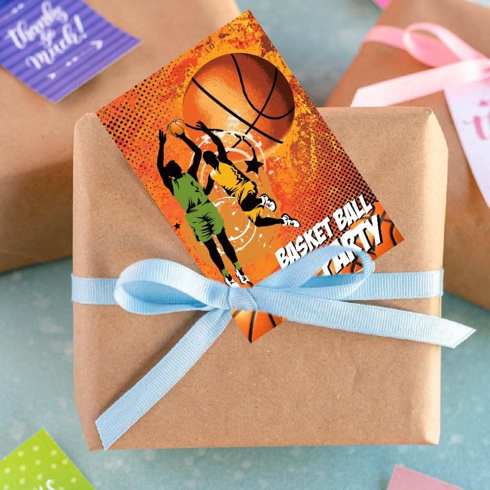 Balloonistics Basketball Theme Birthday Party Invitations Double-Sided Cardstock Invites Sports Theme Party Supplies for Kids (Invite Cards - Pack of 10) thumbnail 3