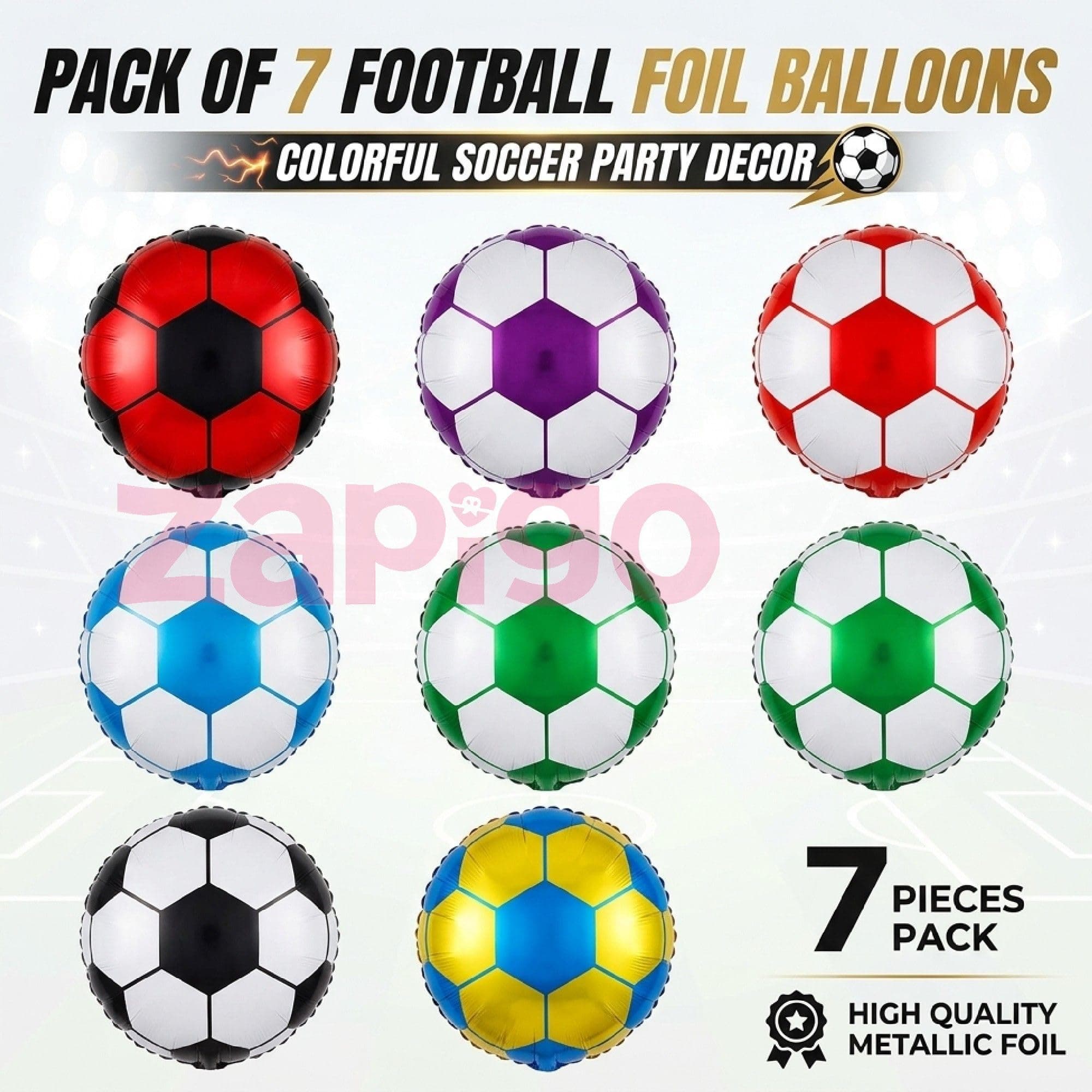 Balloonistics Football Theme Happy Birthday Balloon Bouquet Pack Of 7 thumbnail 5