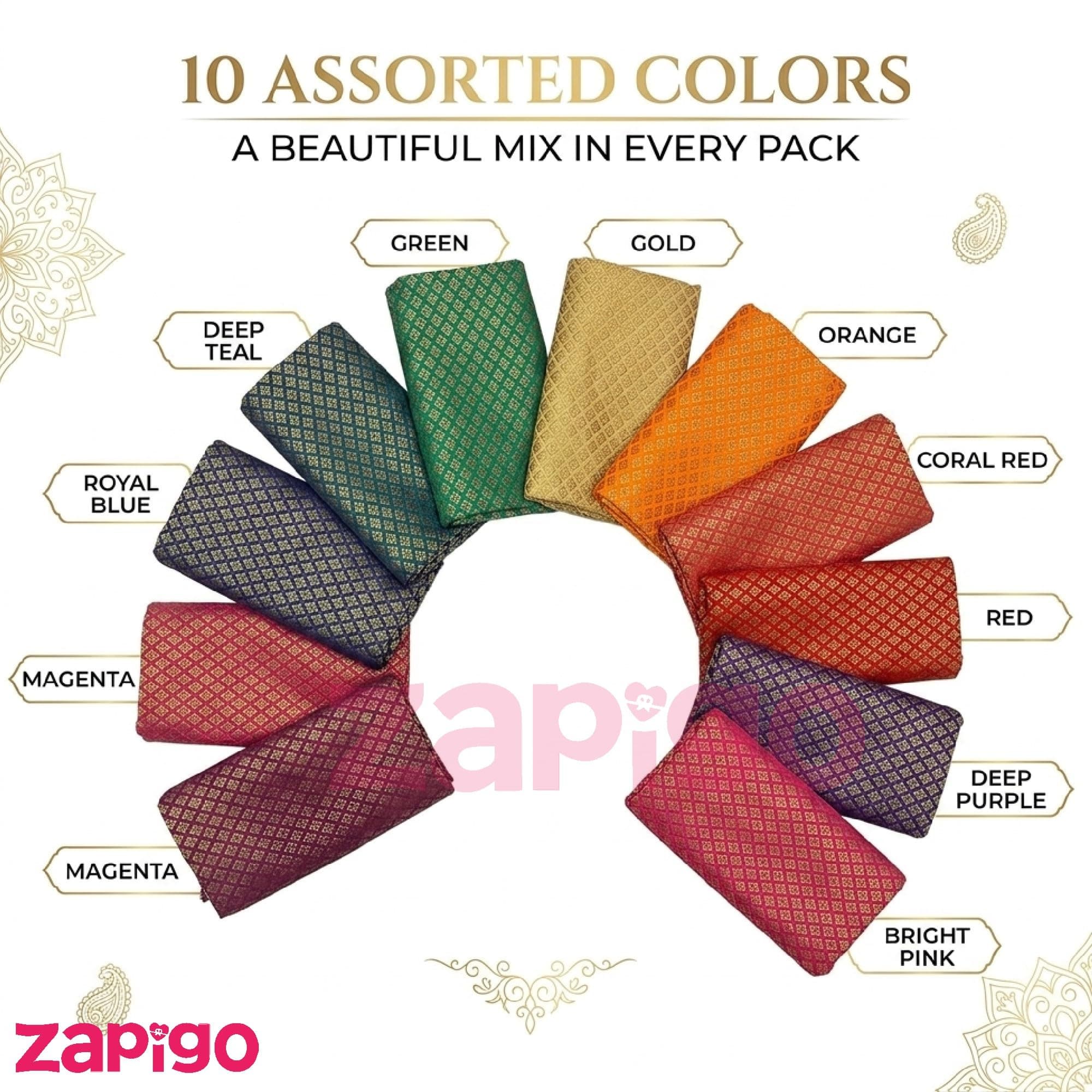 Habba Blouse Piece Set for Women, Silk Blend Fabric, Traditional Haldi Kumkum & Tambulam Return Gift for Weddings, Festivals, Varalakshmi Vratham, Navratri, Housewarming, Baby Shower - Pack of 5 thumbnail 2