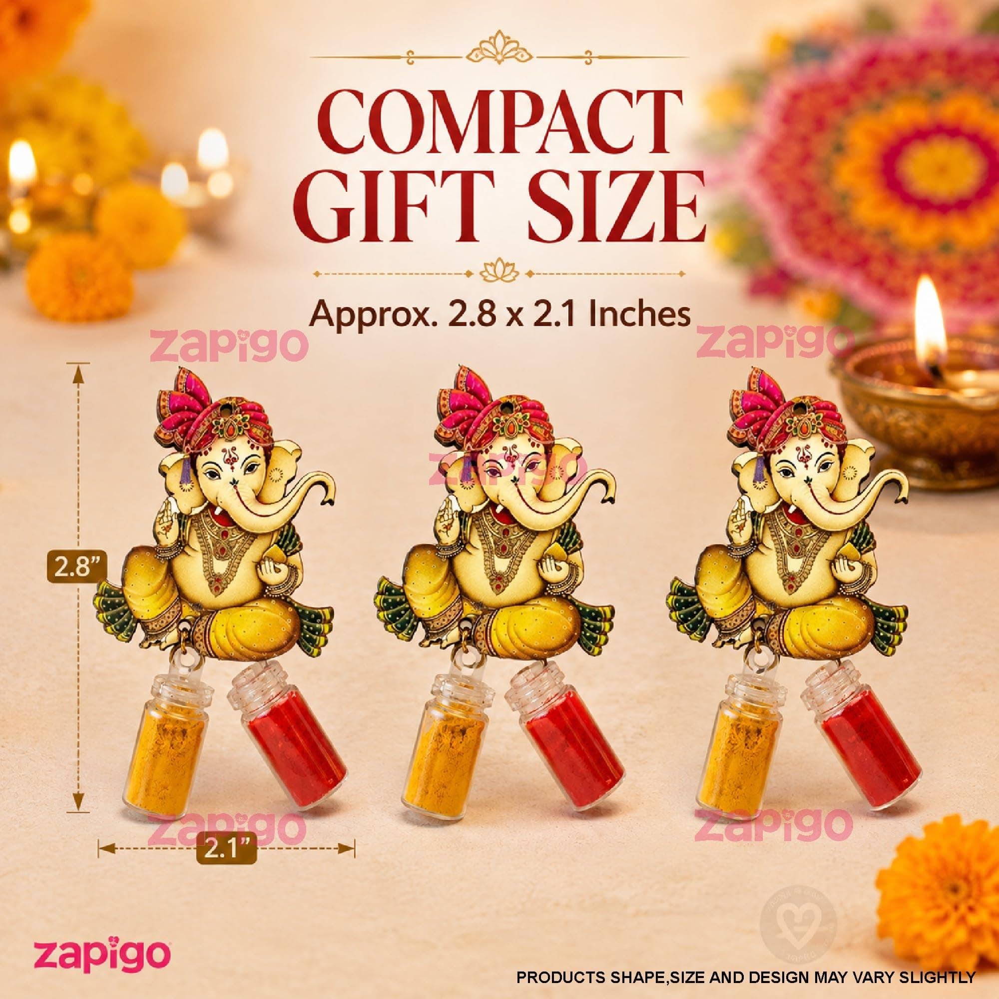 Habba Ganesha Kumkum Set, Traditional Haldi Kumkum Tambulam Hamper for Ganesh Chaturthi, Weddings, Navratri, Deepavali, Baby Showers, Griha Pravesh & Other Festivals, Pack of 10 thumbnail 3