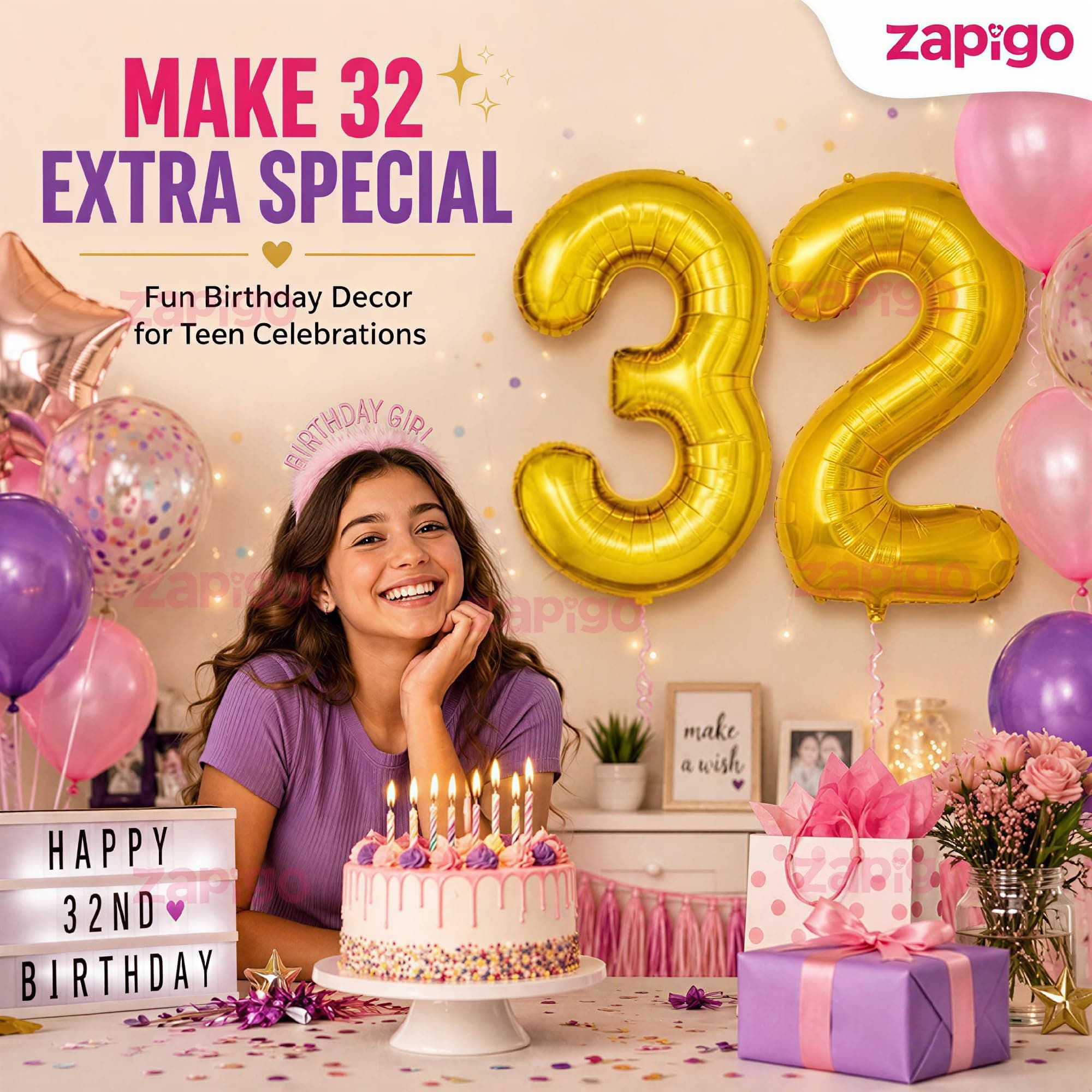 Balloonistics Gold Number 32 Foil Balloon – Large Metallic Gold Number Thirty Two Balloon for 32nd Birthday, Anniversary & Party Decorations (Gold, Number 32) thumbnail 5