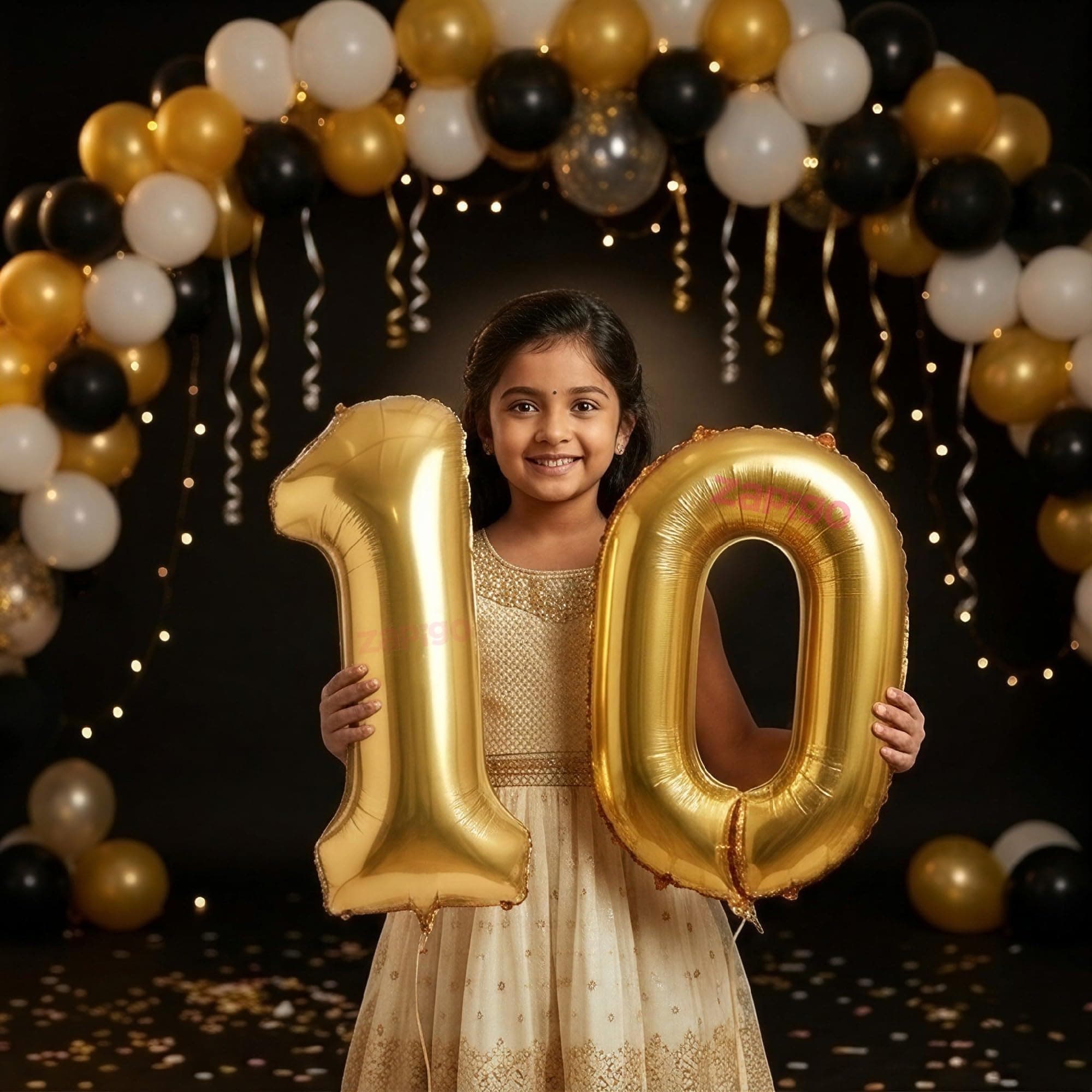 Balloonistics Gold 40-Inch Foil Number 10 Balloon - Helium or Air Fill for 10th Birthday, Anniversary, New Year Party Decoration, Photo Booth Backdrop, Cake Table Decor thumbnail 1