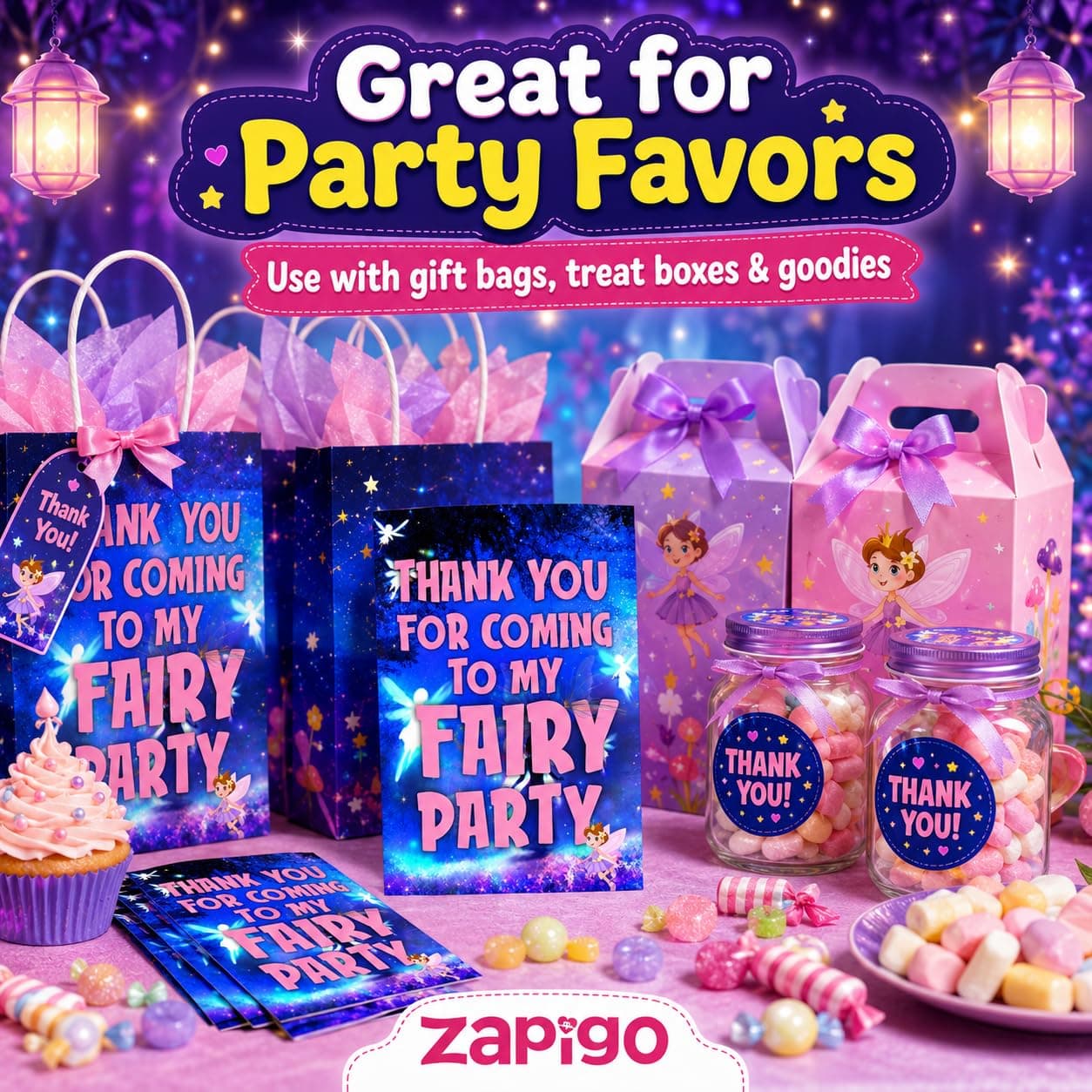 Balloonistics Fairy Theme Thank You Cards - Pack of 20 Enchanted Forest Party Note Cards - Premium Cardstock "Thank You for Making My Birthday Magical" Stationery, Whimsical Floral & Pixie Dust Gratitude Cards (Thank you Cards - Pack of 20) thumbnail 4