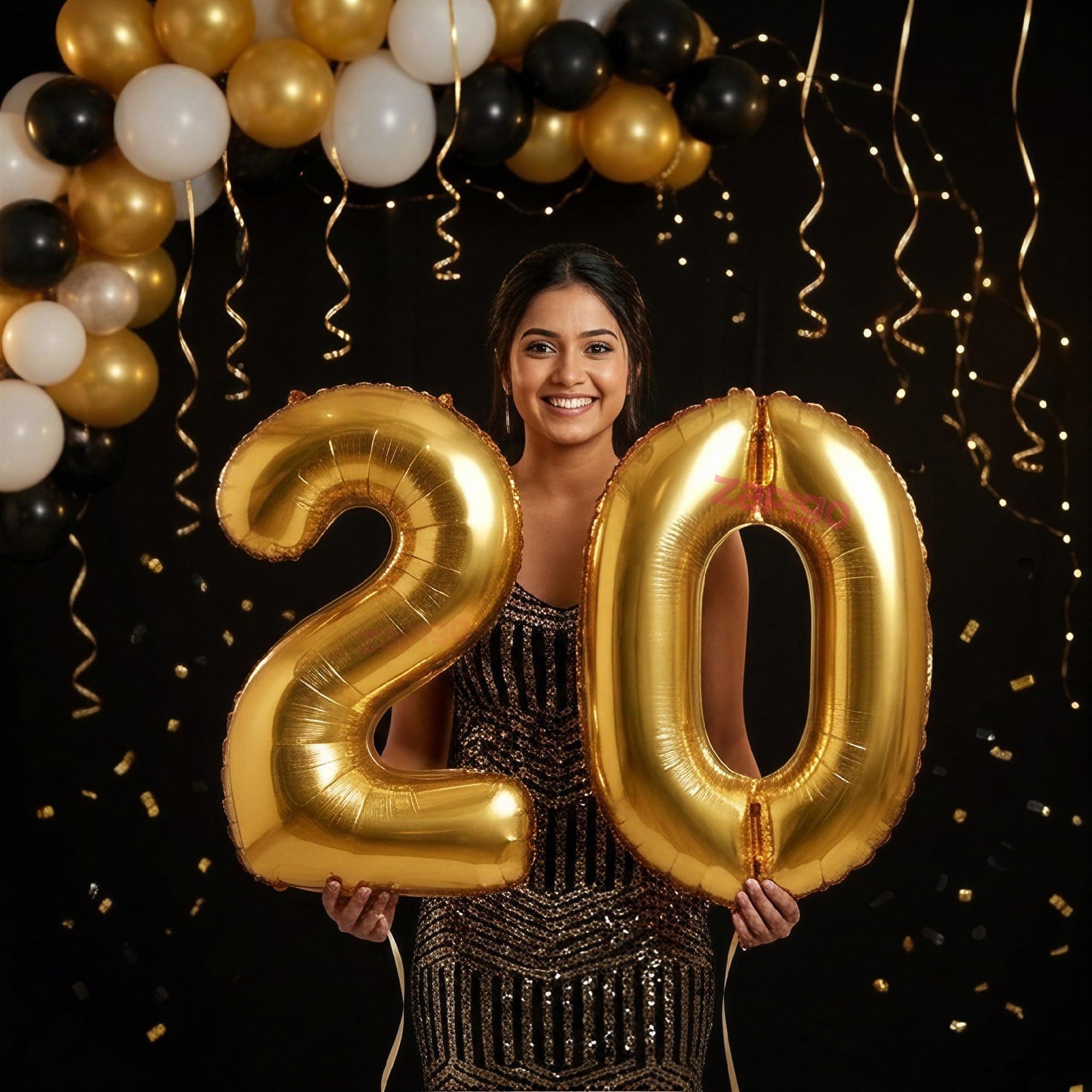 Balloonistics Gold 40-Inch Foil Number 20 Balloon - Fill with Helium or Air for 20th Birthday, Anniversary, New Year Party Decoration, Photo Booth Backdrop, Cake Table Decor thumbnail 1