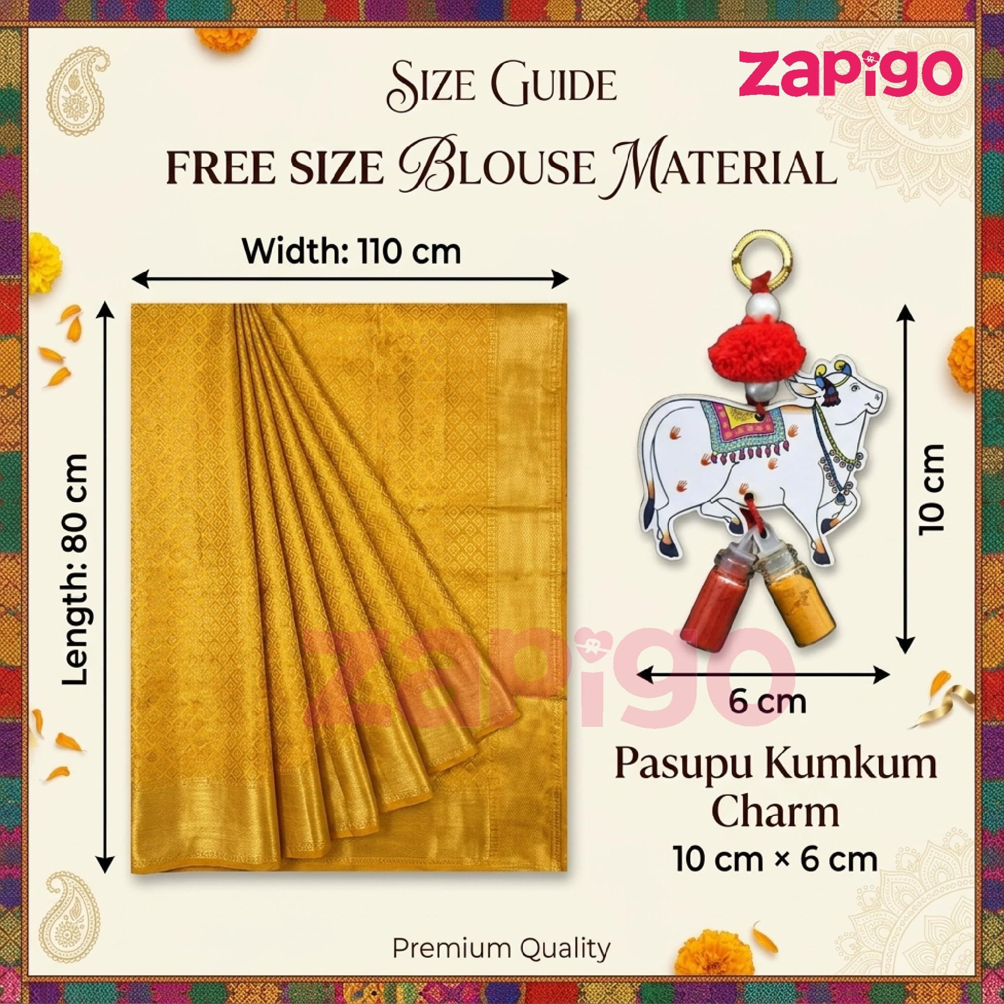 Habba Blouse Piece with Cow Design Silver Kumkum Set, Pasupu Kumkum Dome Glass Bottle, Traditional Haldi Kumkum Return Gift for Diwali, Navratri, Weddings, Pooja, Housewarming & Festivals - Pack of 5 thumbnail 7