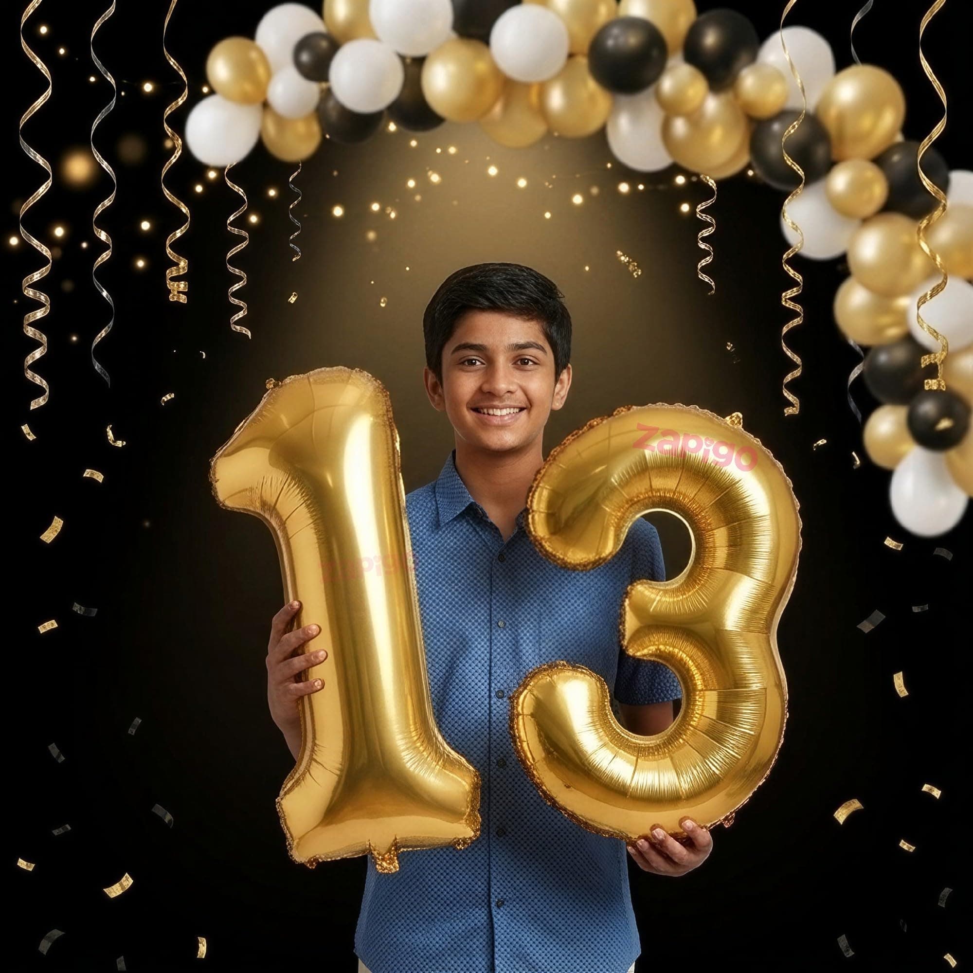 Balloonistics Gold 40-Inch Foil Number 13 Balloon - Helium or Air Fill for 13th Birthday, Anniversary Party Decoration, Photo Booth Backdrop, Cake Table Decor thumbnail 1