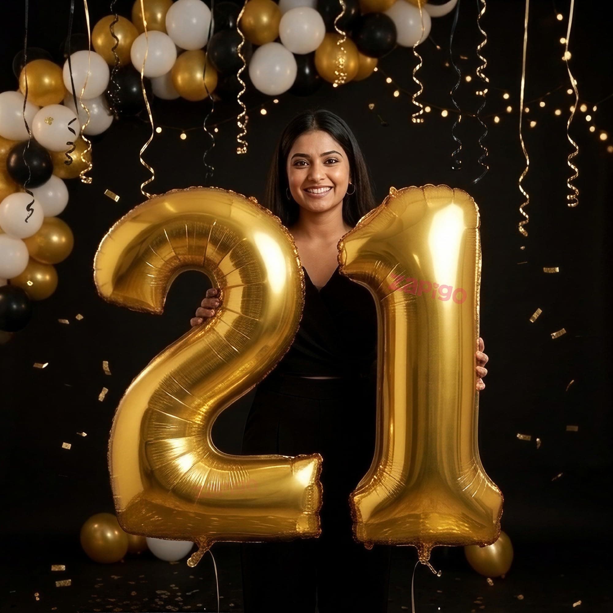 Balloonistics Gold 40-Inch Foil Number 21 Balloon - Helium or Air Fill for 21st Birthday, Anniversary Party Decoration, Photo Booth Backdrop, Cake Table Decor thumbnail 1