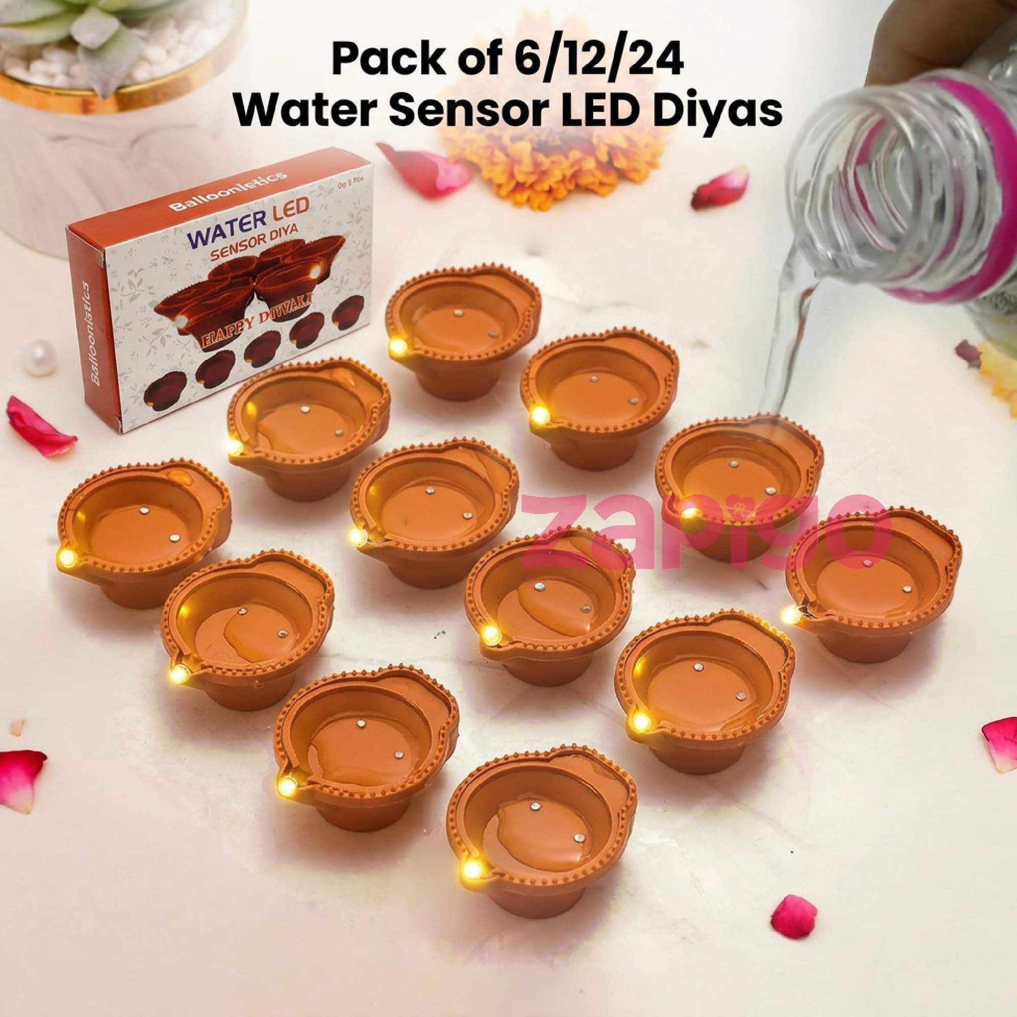 Habba Diwali LED Diya Lights (Water LED Diya Pack of 6) thumbnail 5