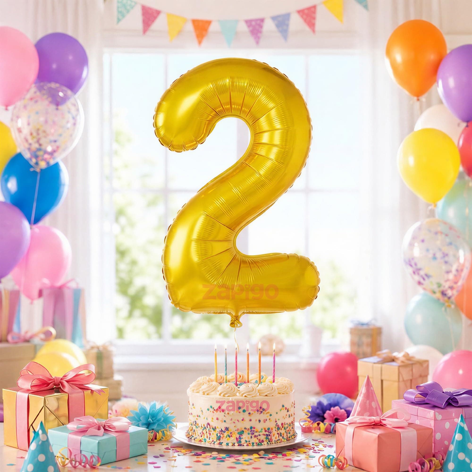 Balloonistics Gold Foil Number 2 Balloon – 16 Inch Golden Foil Number for Custom Age, Year & Phrase Party Decoration (Number 2) thumbnail 1