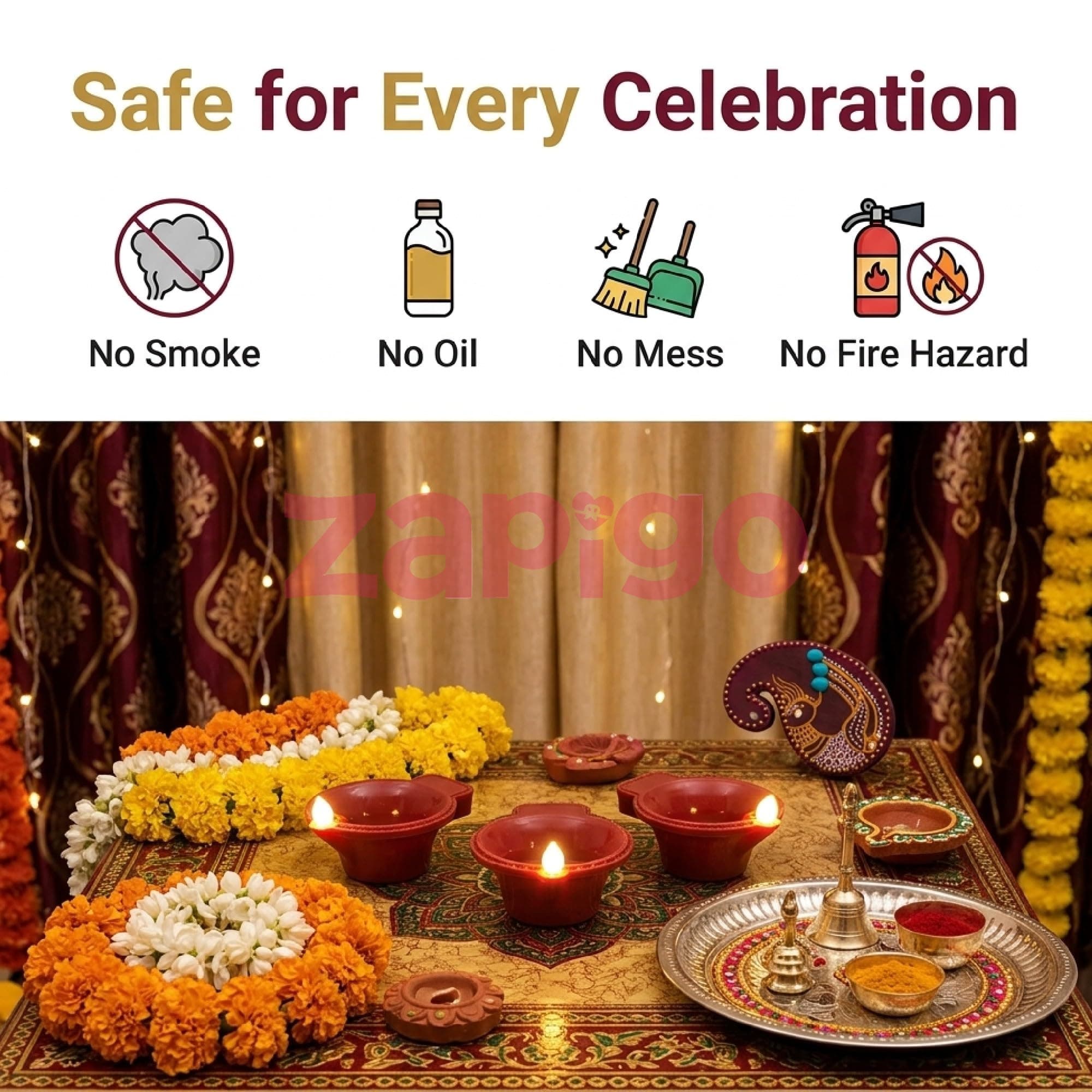Habba Diwali LED Diya Lights (LED Diya Pack of 6) thumbnail 4