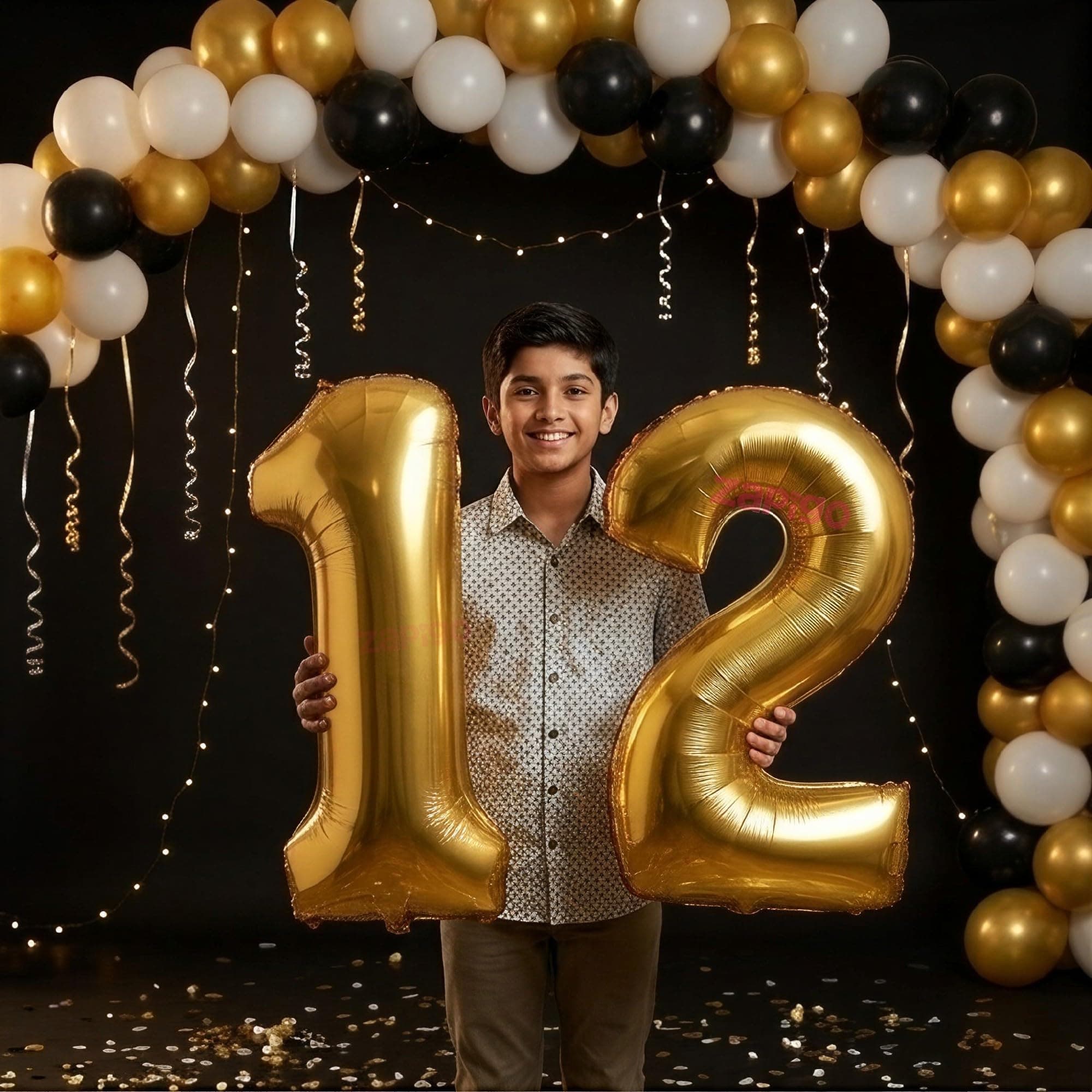 Balloonistics Gold 40-Inch Foil Number 12 Balloon - Helium or Air Fill for 12th Birthday, Anniversary Party Decoration, Photo Booth Backdrop, Cake Table Decor thumbnail 1