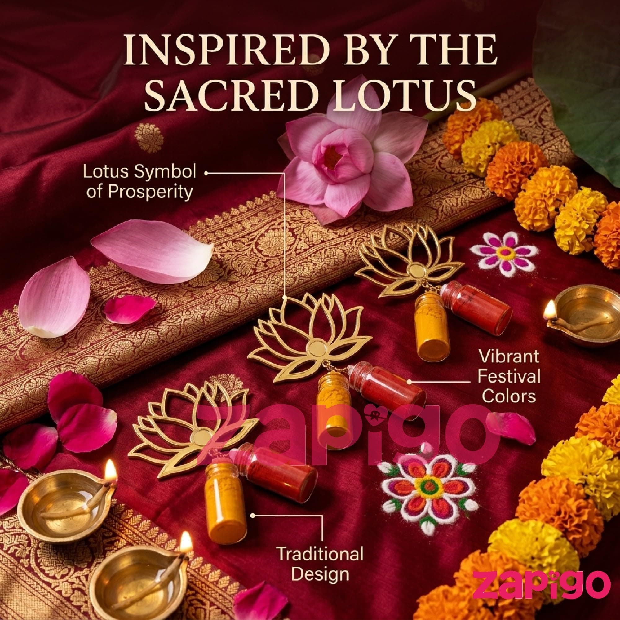 Habba Lotus Design Haldi Kumkum Set, Pasupu Kumkum in Dome Glass Bottle, Traditional Return Gift for Wedding, Pooja, Diwali, Navratri, Varalakshmi Vratham & Indian Festivals - Pack of 10 thumbnail 4