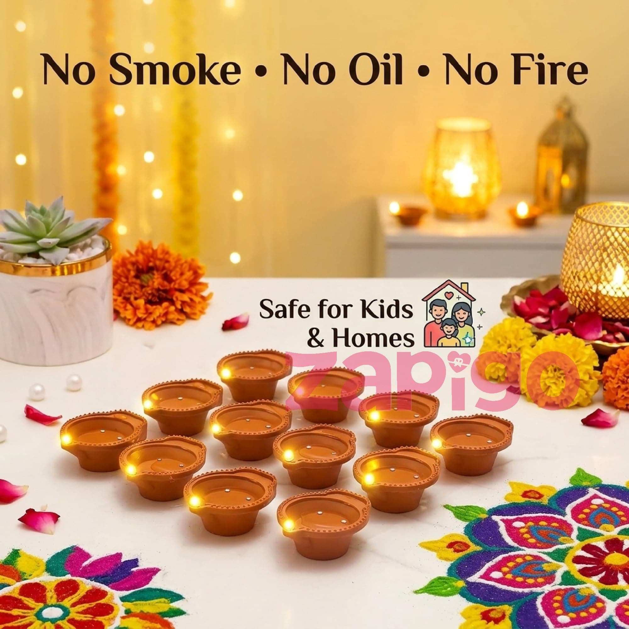 Habba Diwali LED Diya Lights (Water LED Diya Pack of 24) thumbnail 3