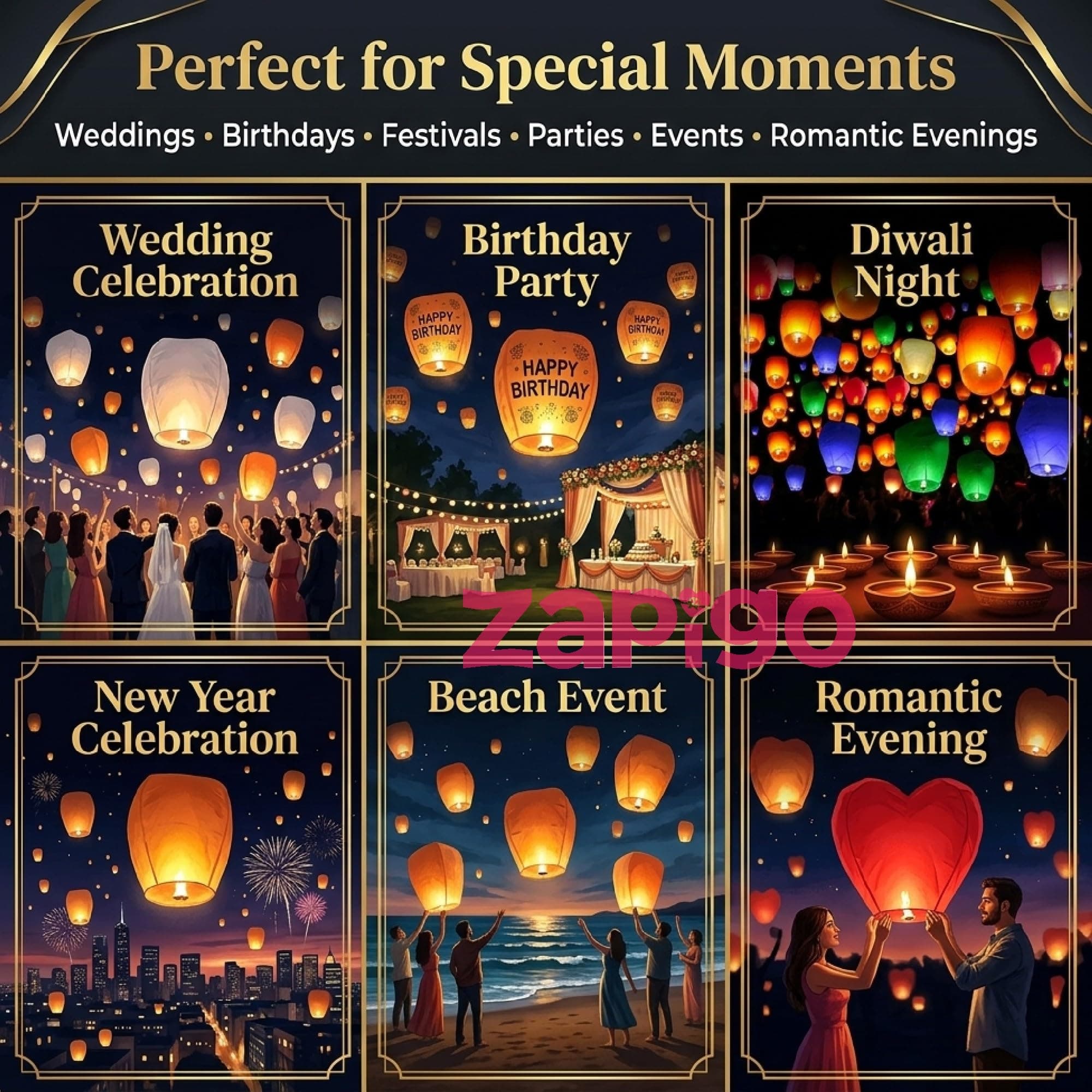 Balloonistics Sky Lantern Pack of 1 | Biodegradable Flying Paper Lantern for Weddings, Birthday Parties, Diwali, New Year & Celebration Decor | Easy Release Wish Lantern thumbnail 4
