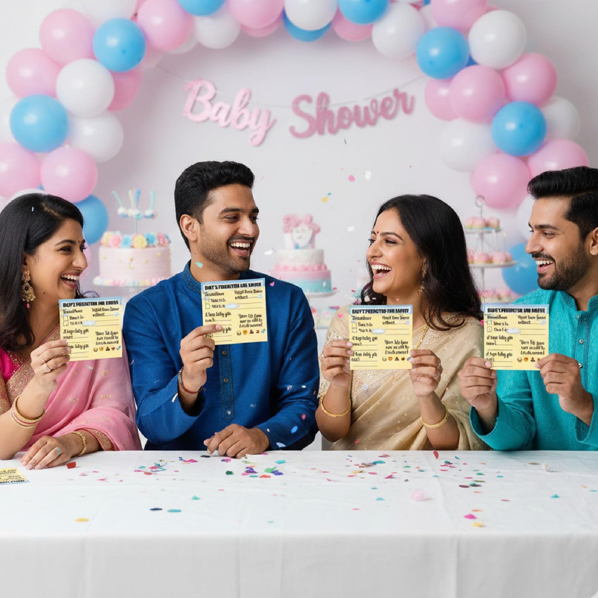 Balloonistics Baby Shower Activity Cards – Pack of 20 (10 Each) – Teddy Bear & Parachute Theme – Predictions, Wishes, Advice & Name Suggestions – Premium 4x4 Inch Cardstock Guest Games thumbnail 9