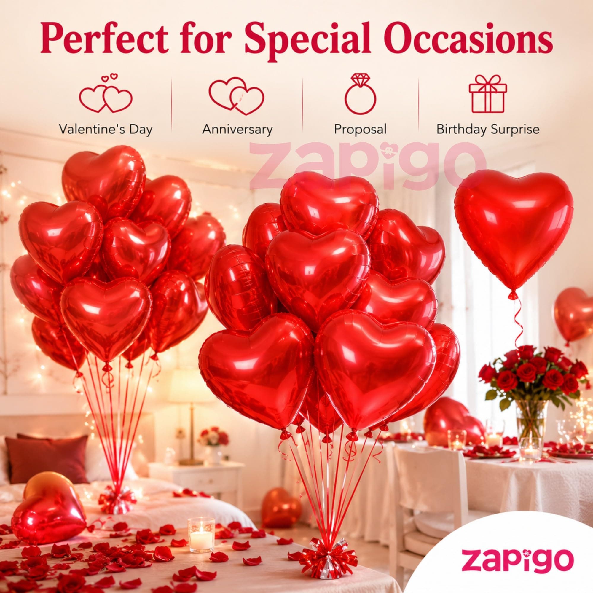 Balloonistics Red Latex Balloons – Pack of 50 Party Balloons for Birthday, Wedding & Celebration Decorations thumbnail 4