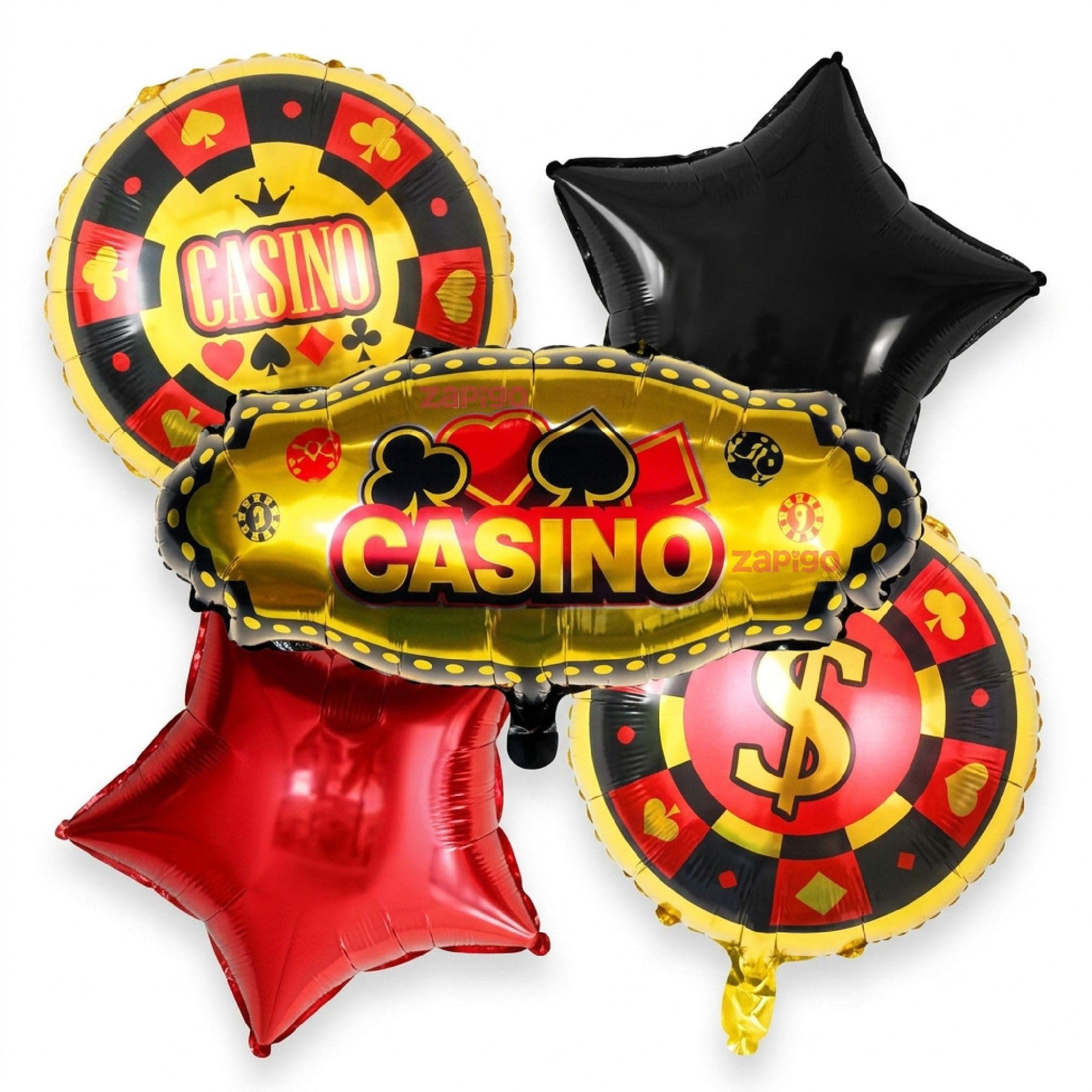 Balloonistics Casino Theme Happy Birthday Balloon Bouquet Pack Of 5 thumbnail 1