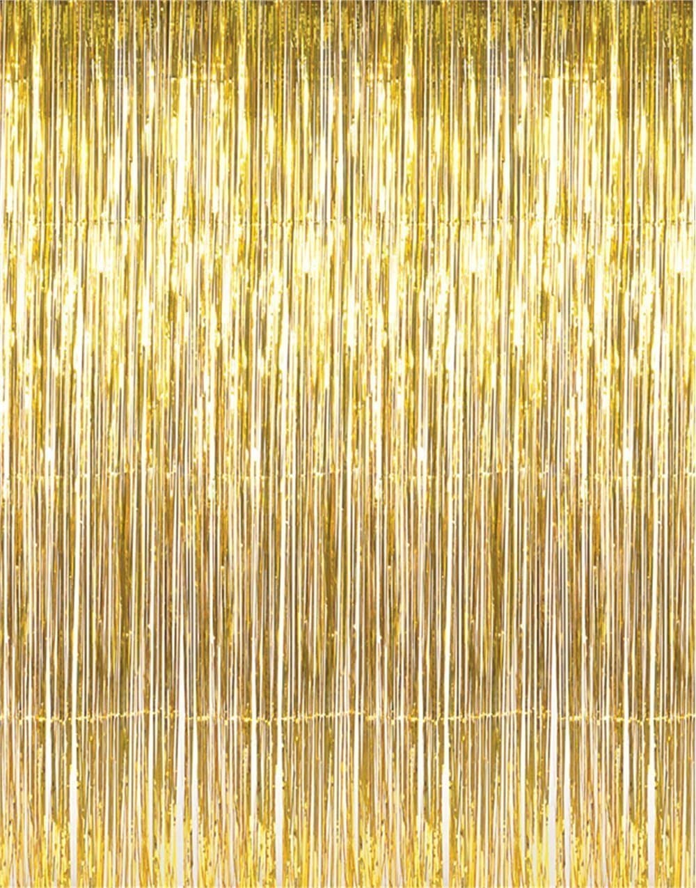 Balloonistics Gold Metallic Fringe Foil Curtain – 3 × 6 Feet Shimmer Tinsel Backdrop for Birthday, Wedding, Anniversary & Festive Party Decoration (Gold, Pack of 1) thumbnail 2