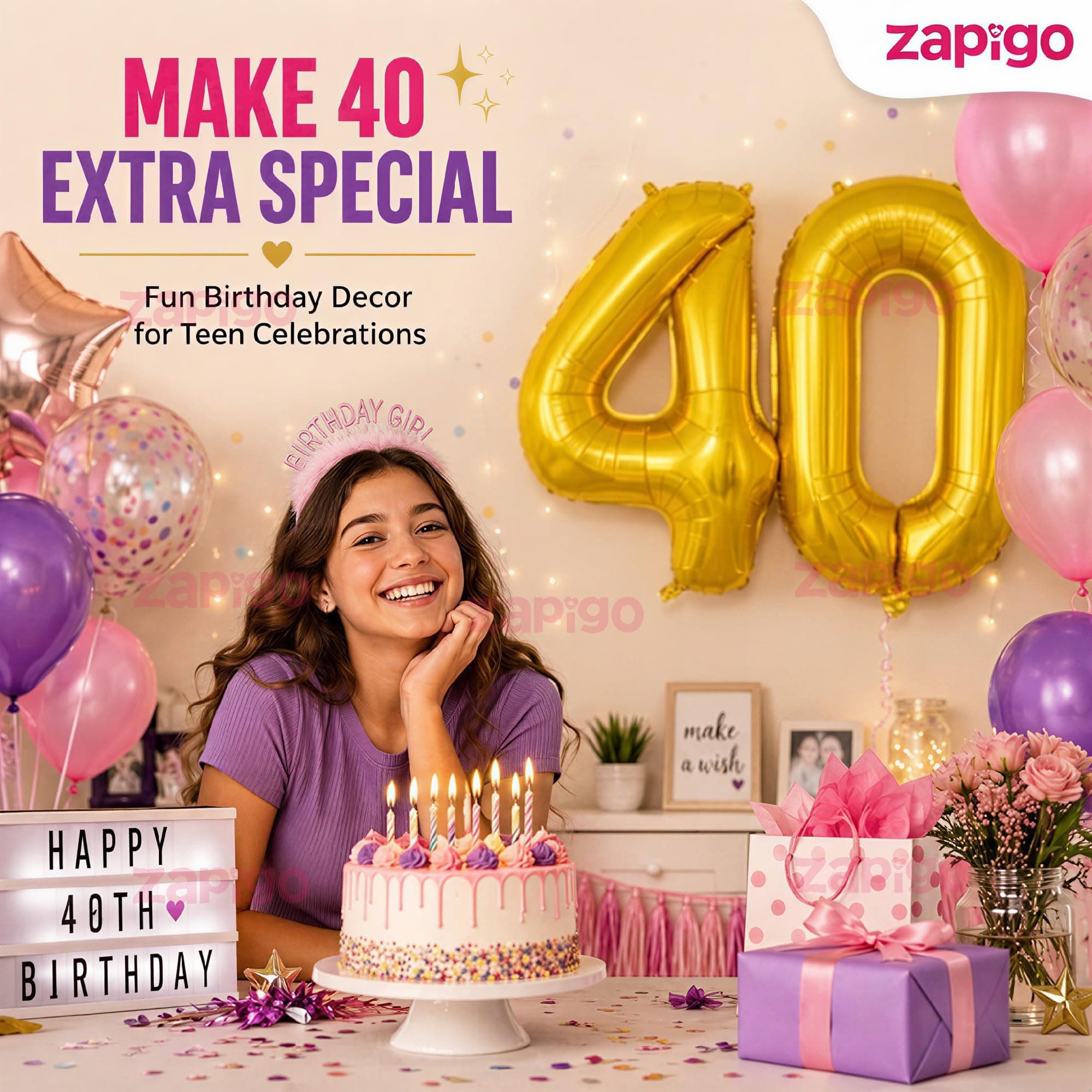 Balloonistics Number 40 Gold Foil Balloon – 17-Inch Metallic '40' Balloon Pack of 2 for 40th Birthday, Fabulous Forty & Milestone Party Decoration thumbnail 5