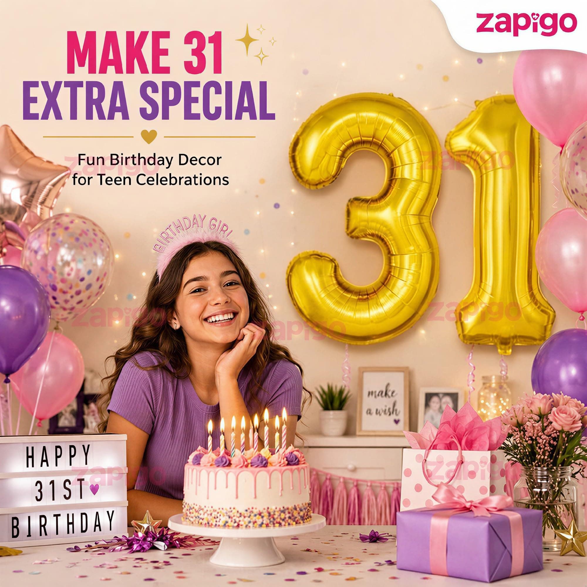 Balloonistics Gold Number 31 Foil Balloon – Large Metallic Gold Number Thirty One Balloon for 31st Birthday, Anniversary & Party Decorations (31) thumbnail 5