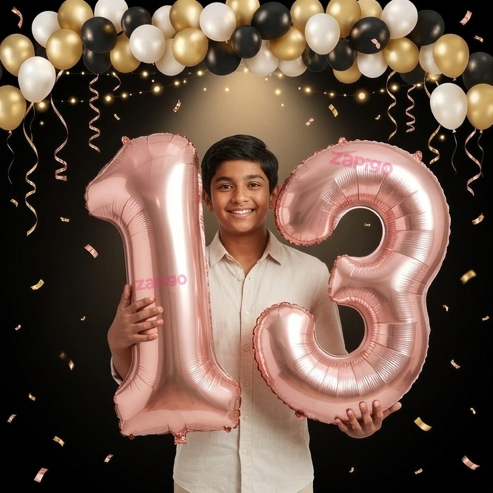 Balloonistics Rose Gold 40-Inch Foil Number 13 Balloon - Helium or Air Fill for 13th Birthday, Anniversary Party Decoration, Photo Booth Backdrop thumbnail 1