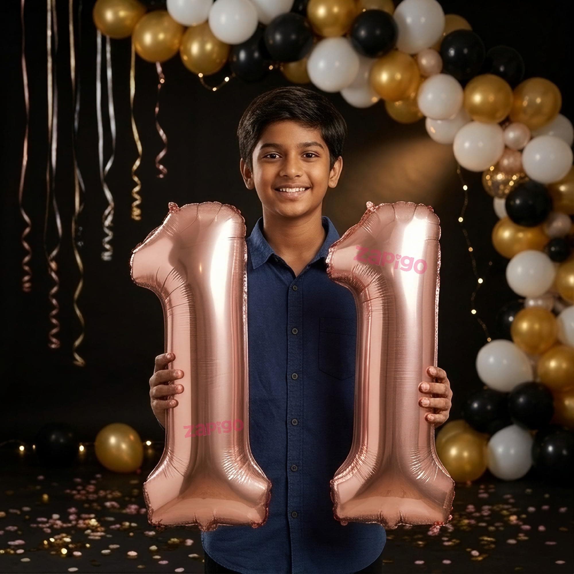 Balloonistics Rose Gold 40-Inch Foil Number 11 Balloon - Helium or Air Fill for 11th Birthday, Anniversary Party Decoration, Photo Booth Backdrop, Cake Table Decor thumbnail 1