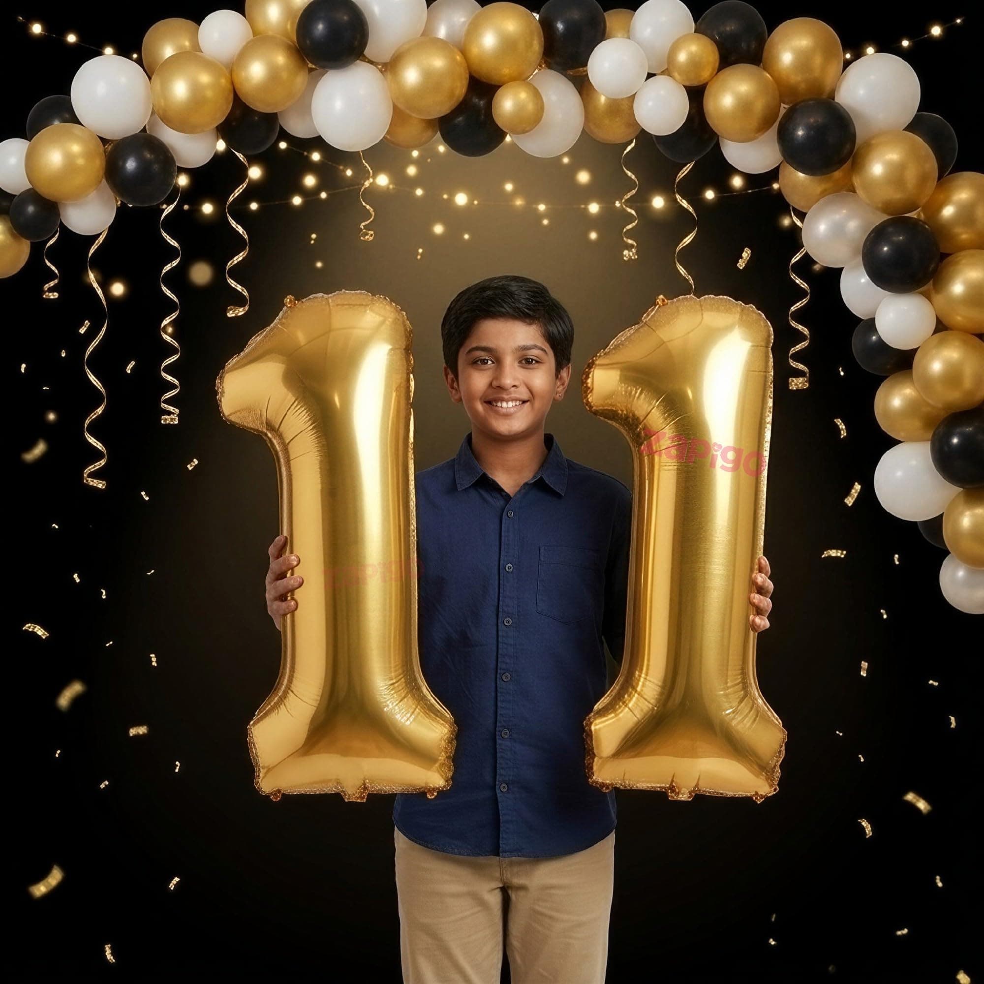 Balloonistics Gold 40-Inch Foil Number 11 Balloon - Fill with Helium or Air for 11th Birthday, Anniversary Party Decoration, Photo Booth Backdrop, Cake Table Decor thumbnail 1