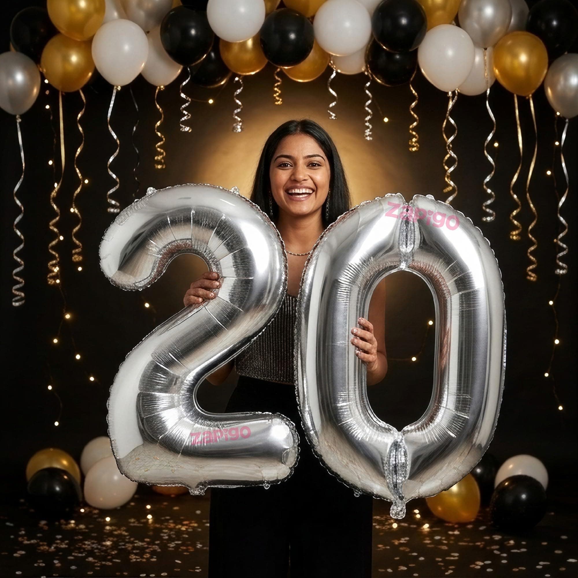 Balloonistics Silver 40-Inch Foil Number 20 Balloon - Helium or Air Fill for 20th Birthday, Anniversary Party Decoration, Photo Booth Backdrop, Cake Table Decor thumbnail 1
