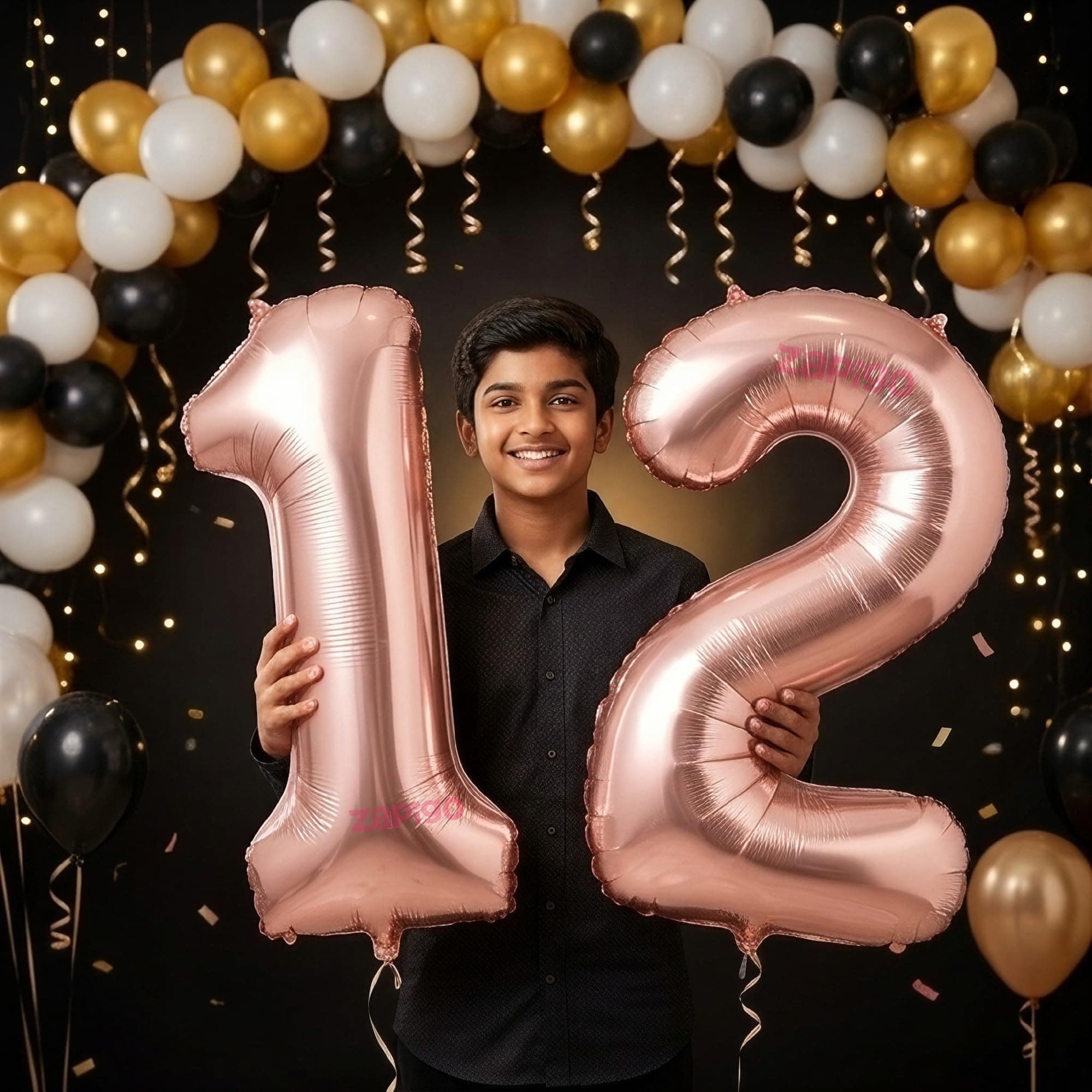 Balloonistics Rose Gold 40-Inch Foil Number 12 Balloon - Helium or Air Fill for 12th Birthday, Anniversary Party Decoration, Photo Booth Backdrop, Cake Table Decor thumbnail 1