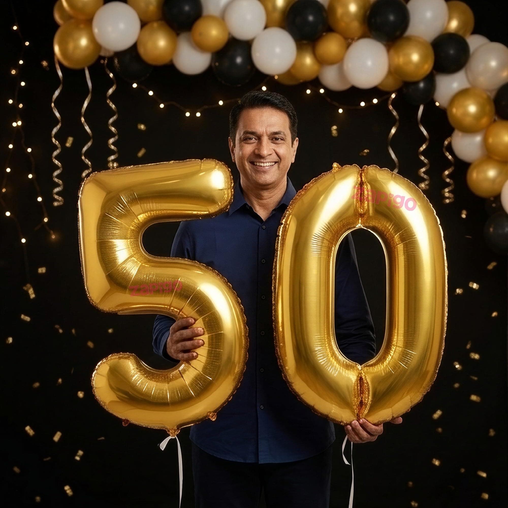 Balloonistics Gold 40-Inch Foil Number 50 Balloon - Helium or Air Fill for 50th Birthday, Golden Jubilee, Anniversary Party Decoration, Photo Booth Backdrop thumbnail 1