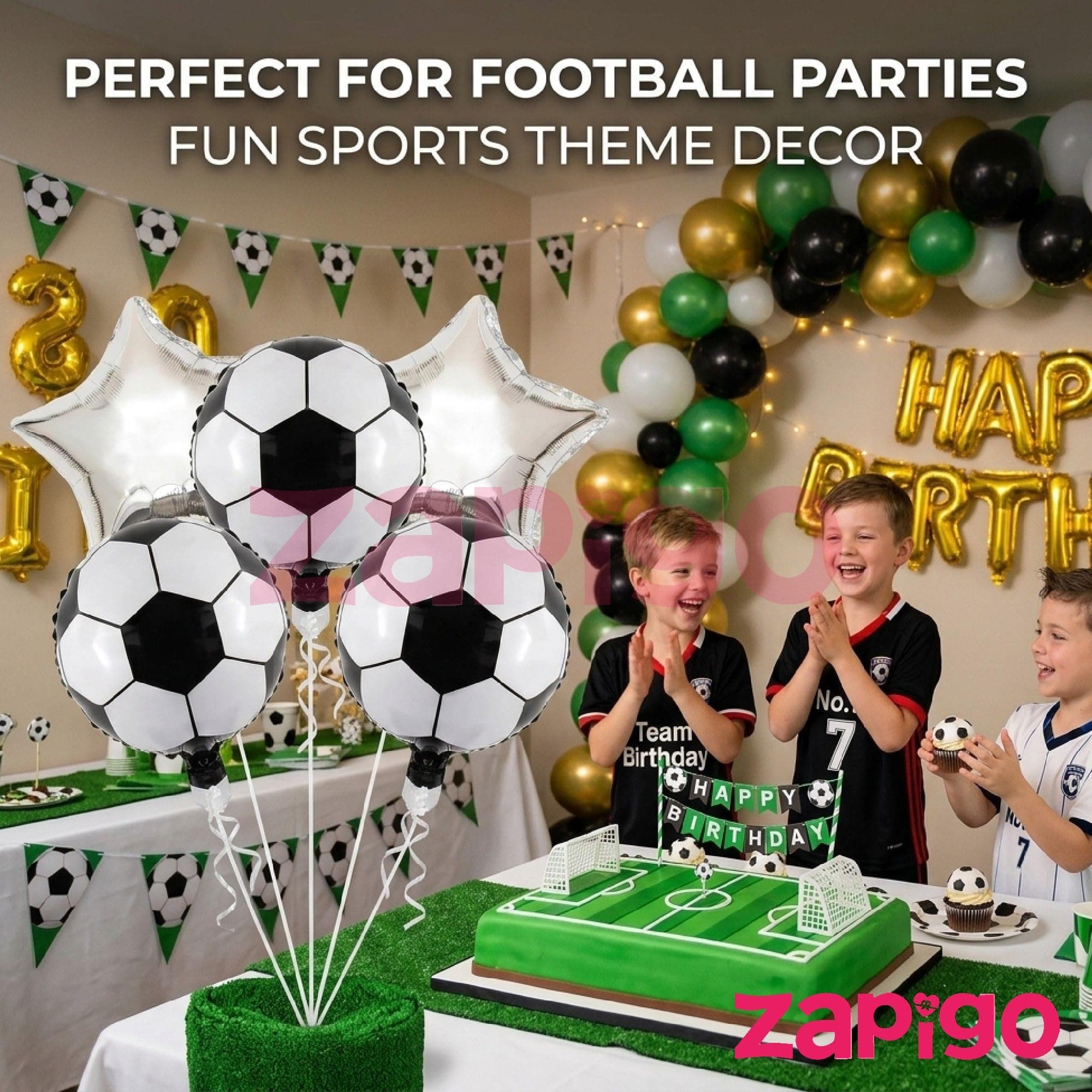 Balloonistics Football Theme Happy Birthday Balloon Bouquet Pack Of 5 thumbnail 3