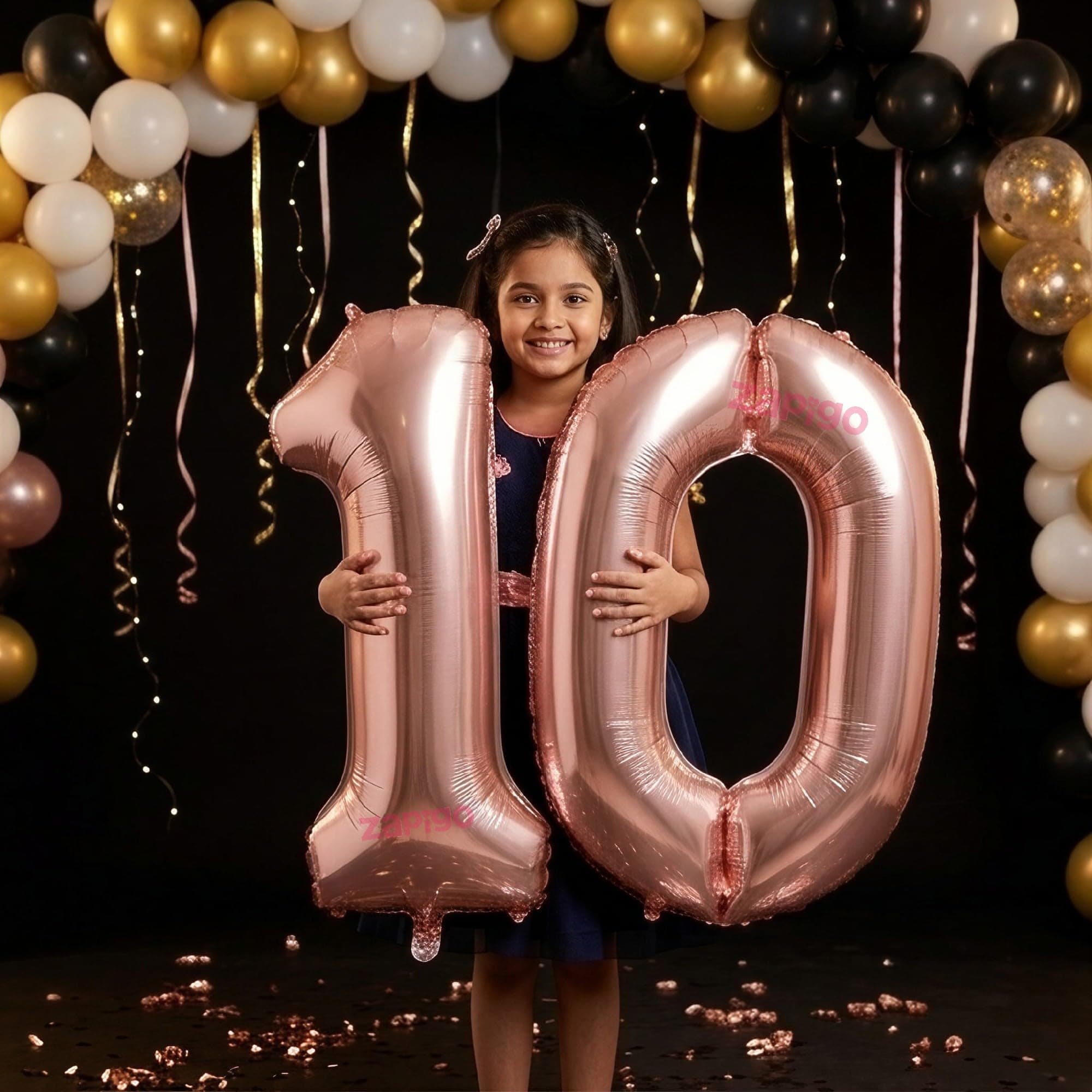 Balloonistics Rose Gold 40-Inch Foil Number 10 Balloon - Helium or Air Fill for 10th Birthday & Anniversary Party Decoration, Photo Booth Backdrop, Cake Table Decor thumbnail 1