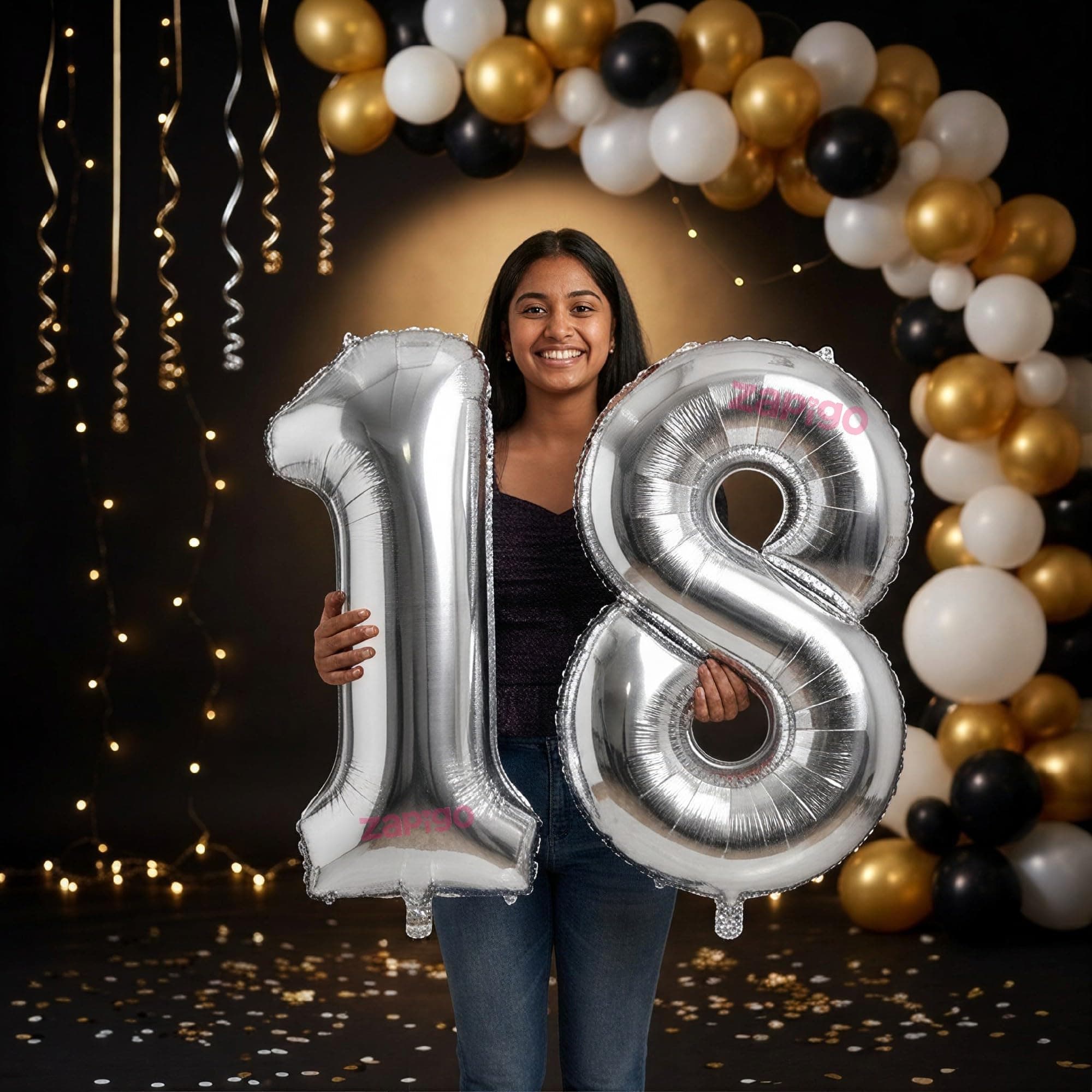 Balloonistics Silver 40-Inch Foil Number 18 Balloon - Fill with Helium or Air for 18th Birthday, Anniversary Party Decoration, Photo Booth Backdrop, Cake Table Decor thumbnail 1