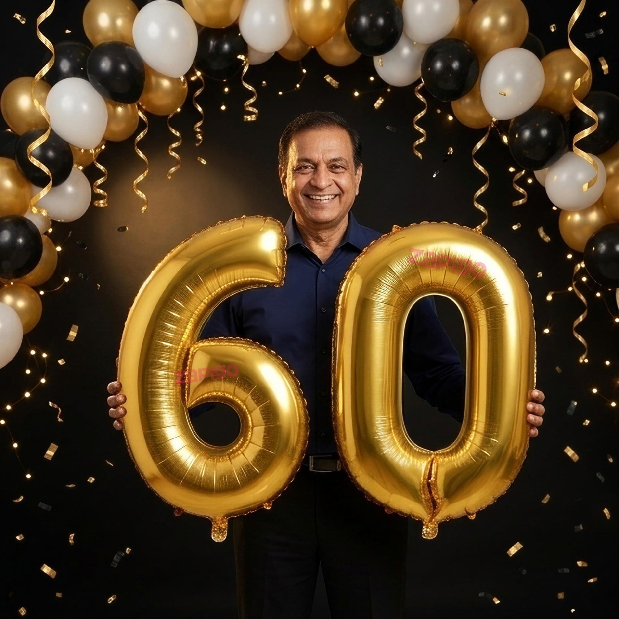 Balloonistics Gold 40-Inch Foil Number 60 Balloon - Helium or Air Fill for 60th Birthday, Anniversary Party Decoration, Photo Booth Backdrop, Cake Table Decor thumbnail 1