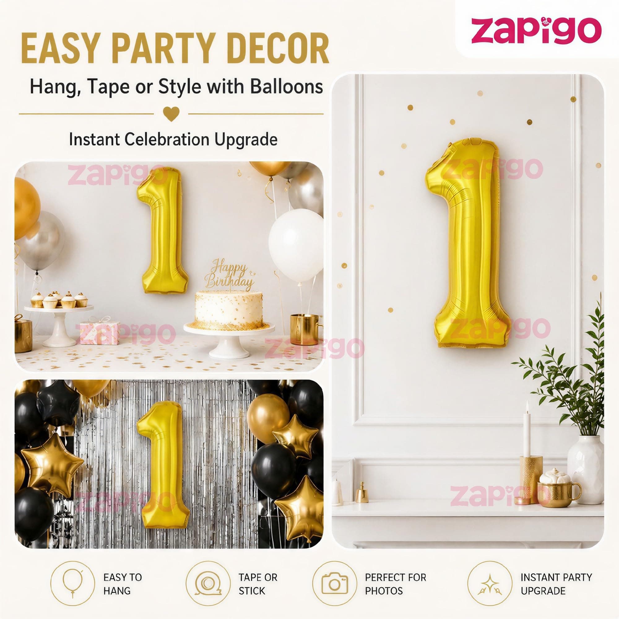 Balloonistics Gold Foil Number 1 Balloon – 16 Inch Golden Foil Number for Custom Age, Year & Phrase Party Decoration (Number 1) thumbnail 7