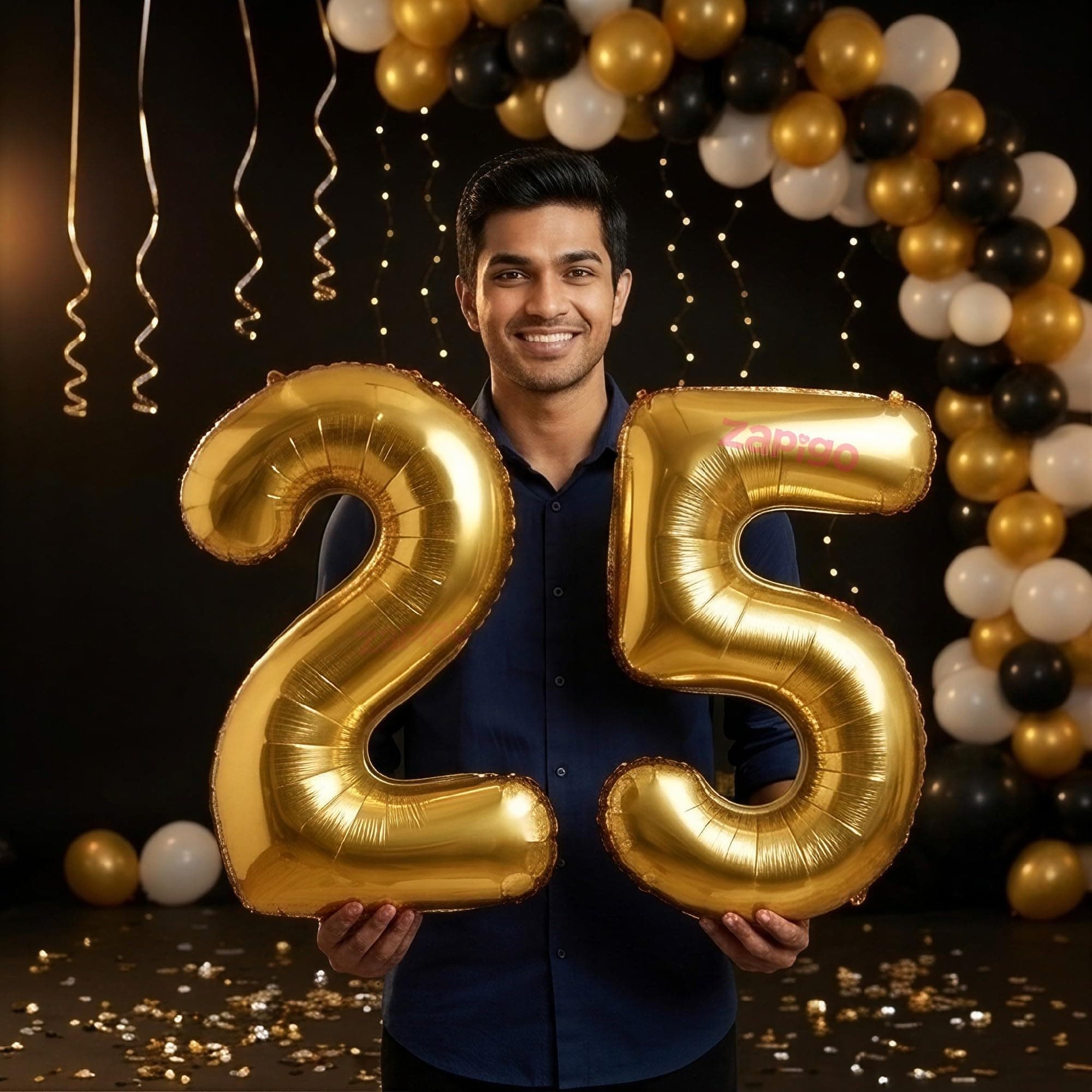 Balloonistics Gold 40-Inch Foil Number 25 Balloon - Fill with Helium or Air for 25th Birthday, Anniversary Party Decoration, Photo Booth Backdrop, Cake Table Decor thumbnail 1