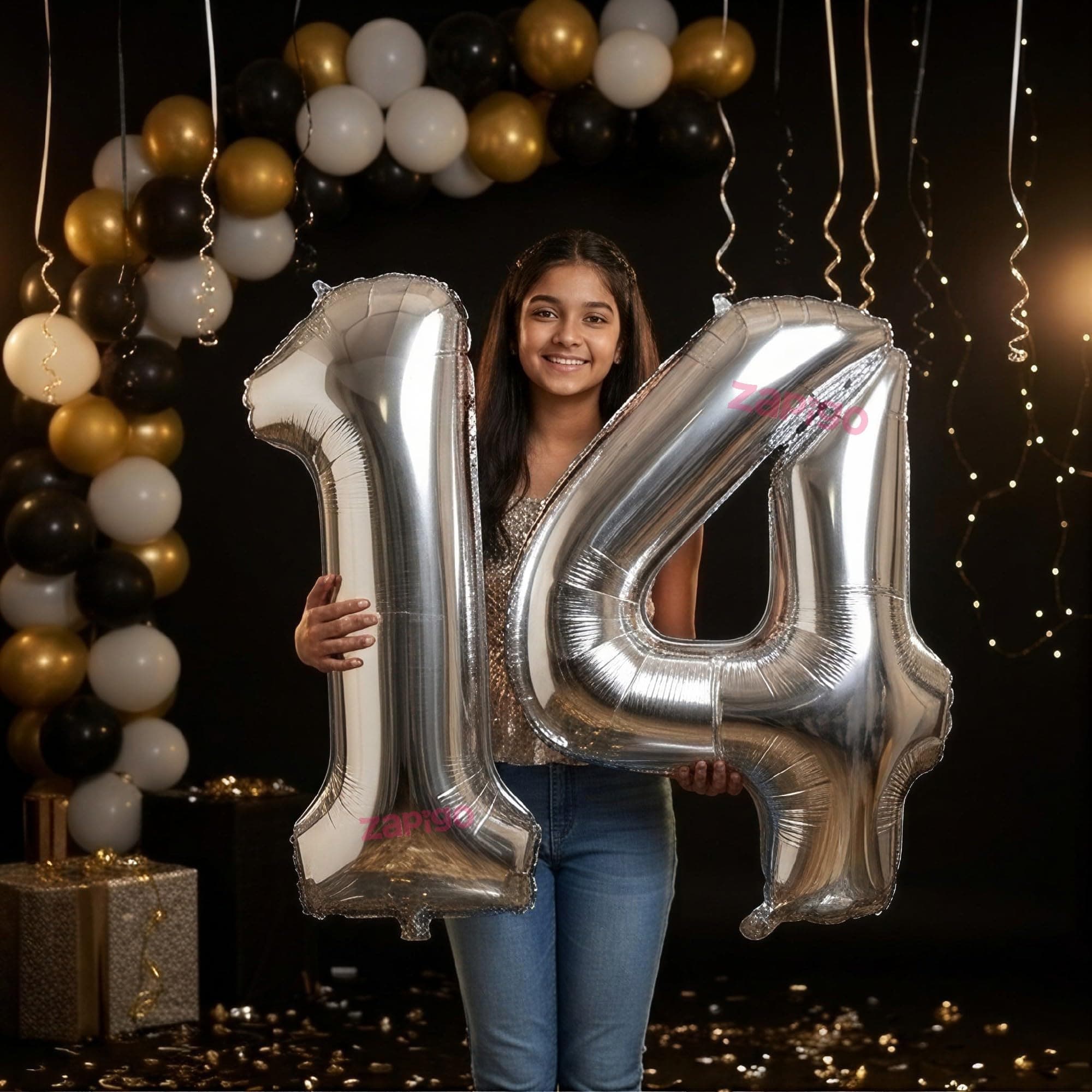 Balloonistics Silver 40-Inch Foil Number 14 Balloon - Helium or Air Fill for 14th Birthday, Anniversary Party Decoration, Photo Booth Backdrop, Cake Table Decor thumbnail 1