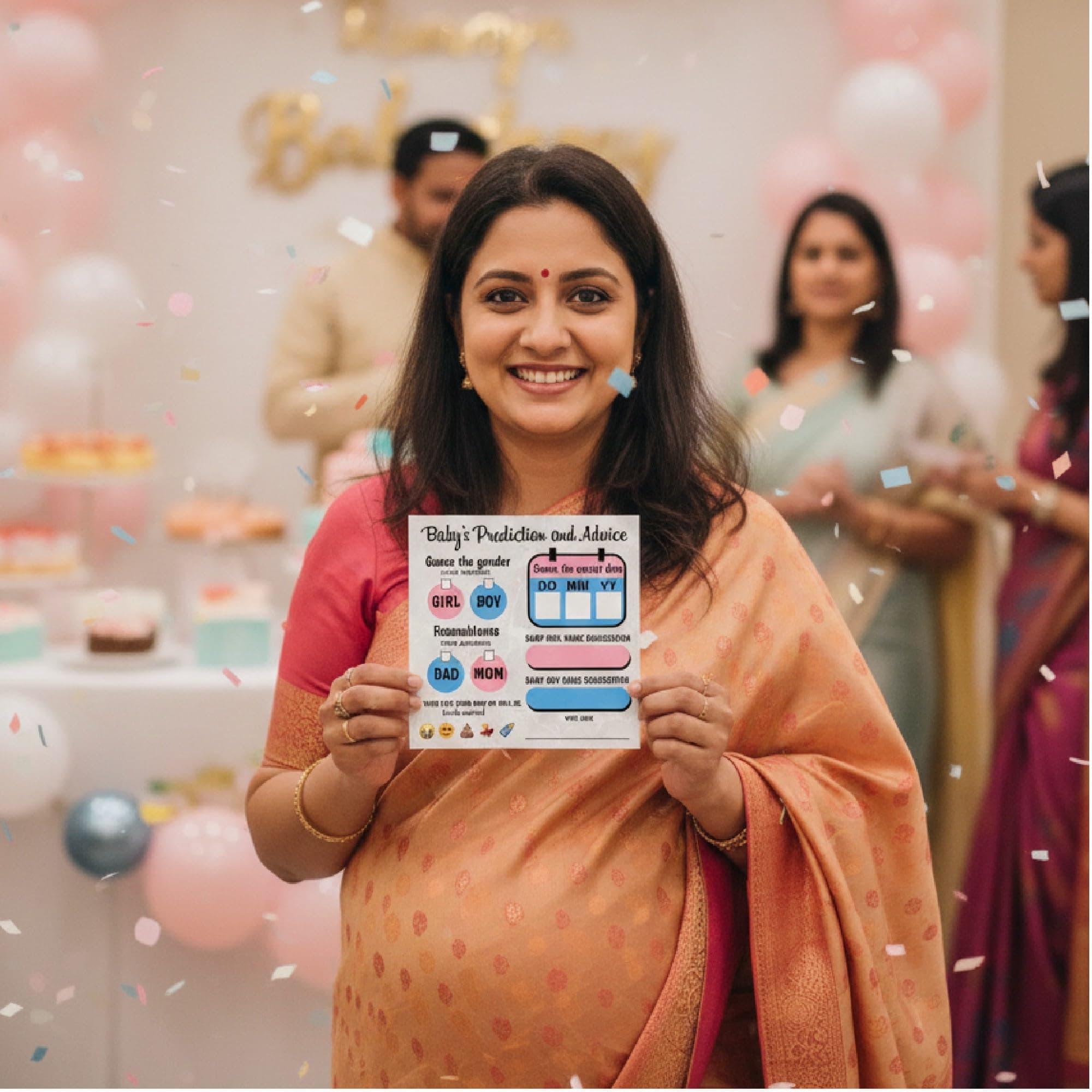 Balloonistics Baby Shower Activity Cards – Pack of 20 – Baby Predictions, Advice & Name Suggestions – Premium 4x4 Inch Cardstock for Friends & Family thumbnail 3