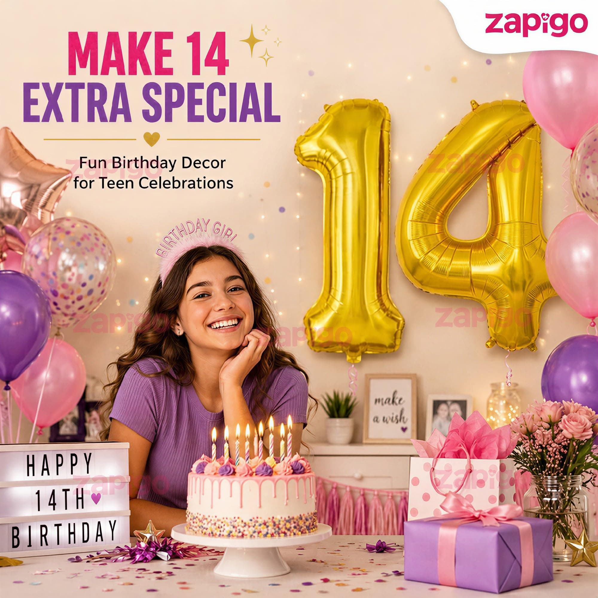 Balloonistics Gold Number 14 Foil Balloon – Large Metallic Gold Number Fourteen Balloon for 14th Birthday, Teen Milestone & Party Decorations (Gold, Number 14) thumbnail 5