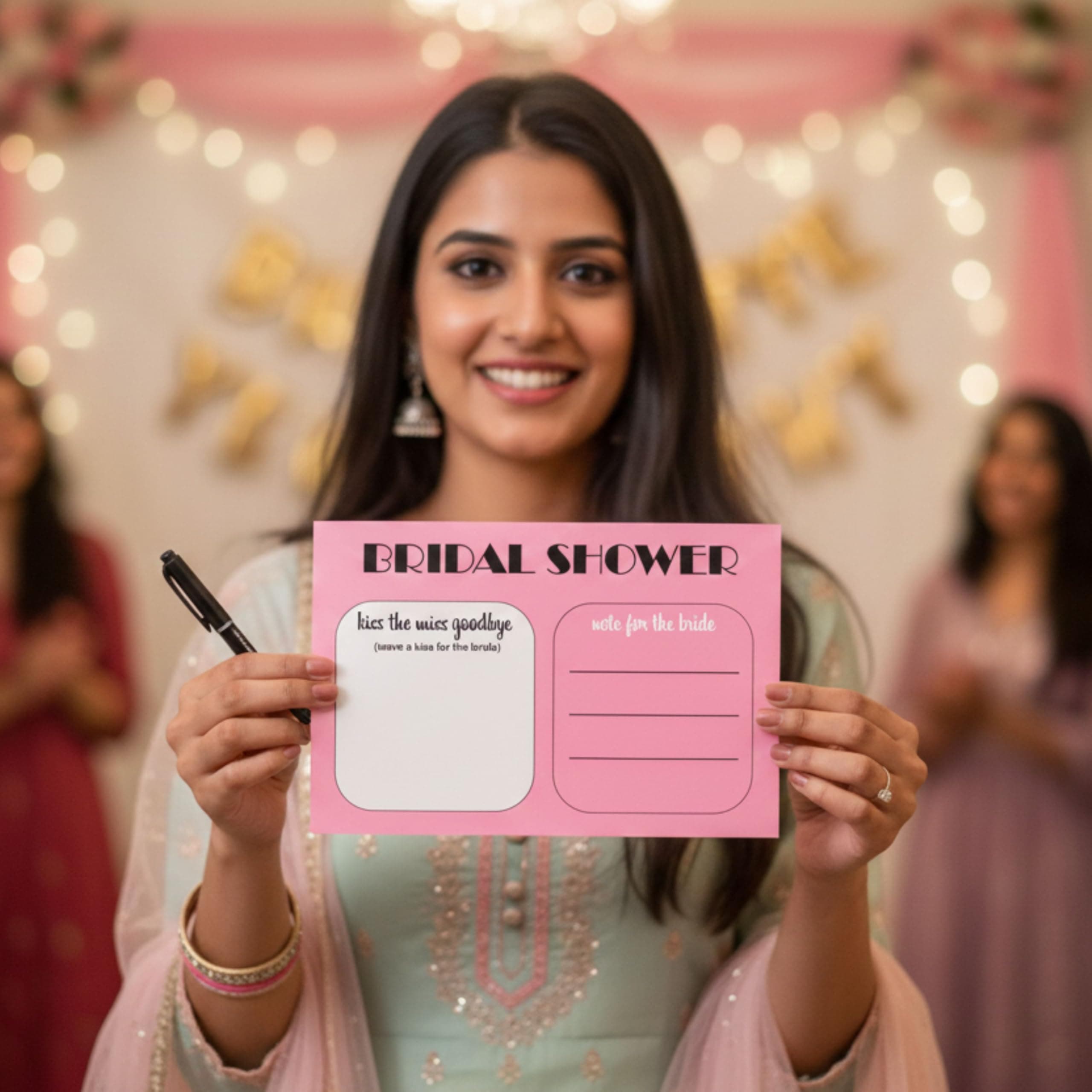 Balloonistics Kiss the Miss Goodbye Cards – Pack of 10 – Fun Interactive Bridal Shower & Bachelorette Party Game – Premium Pink Cardstock Keepsake for Bride-to-Be Celebrations thumbnail 6