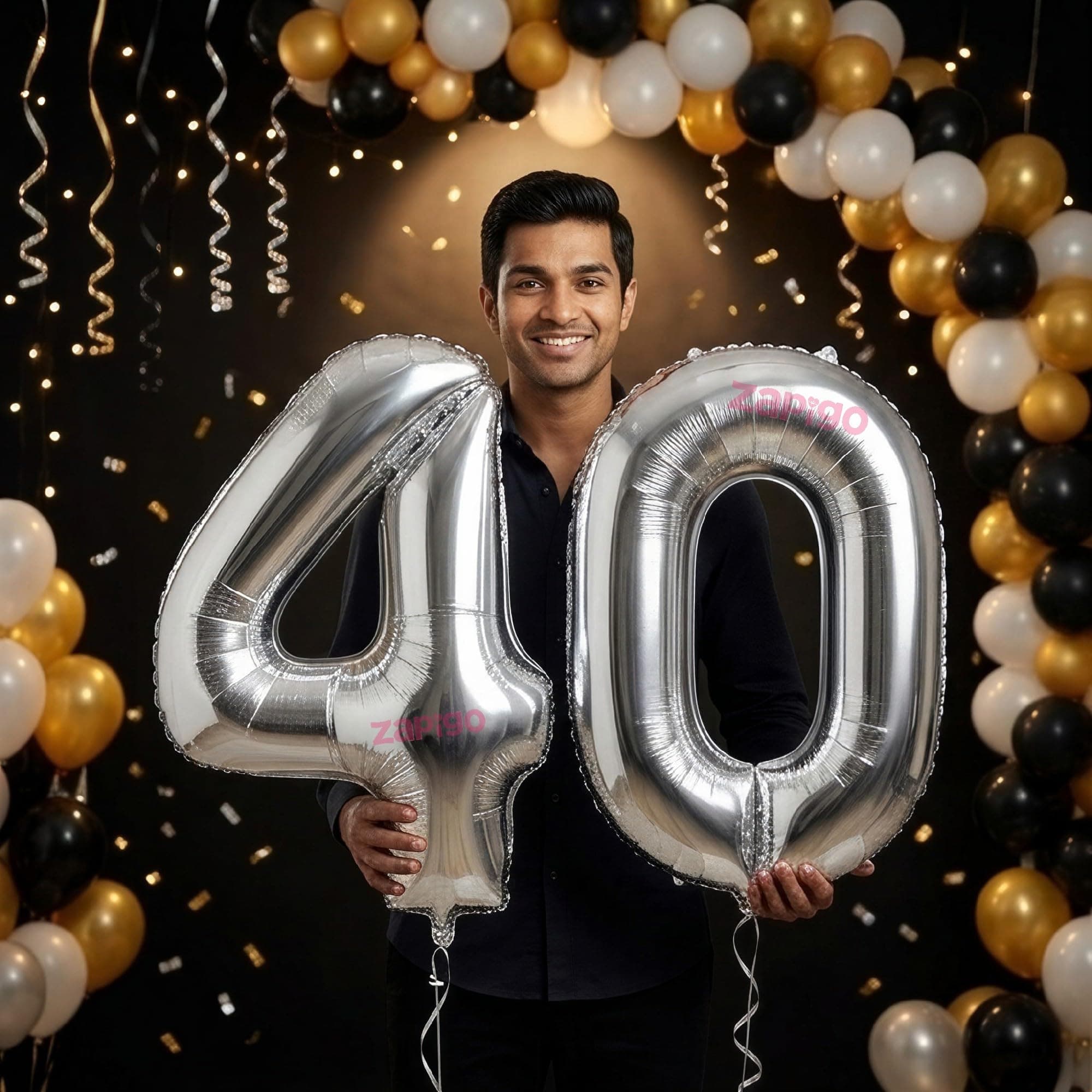 Balloonistics Silver 40-Inch Foil Number 40 Balloon - Helium or Air Fill for 40th Birthday, Anniversary Party Decoration, Photo Booth Backdrop, Milestone Celebrations thumbnail 1