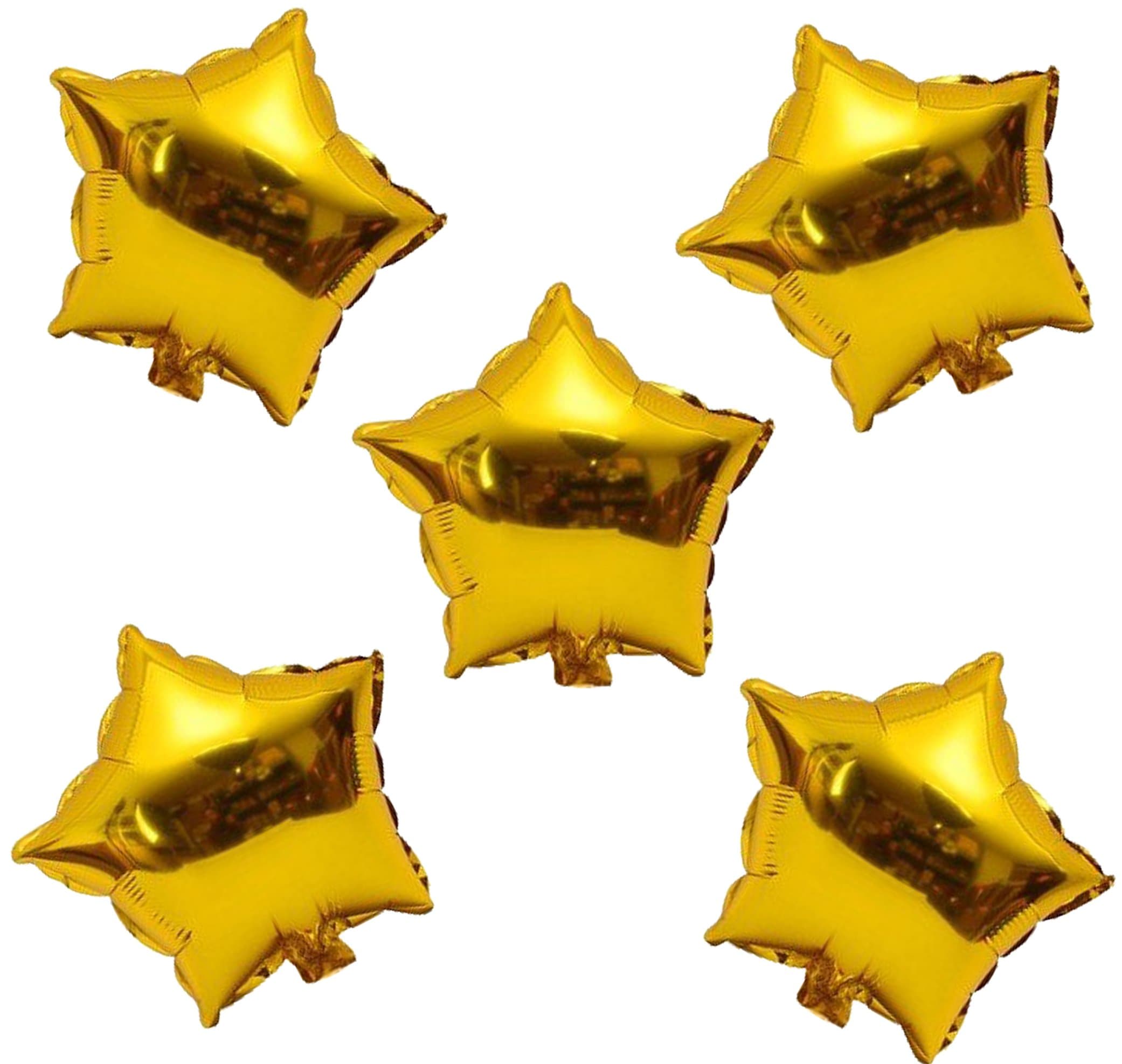 Balloonistics Gold Star Shaped Foil Balloon – Pack of 5 Birthday Party Decoration Balloons thumbnail 2
