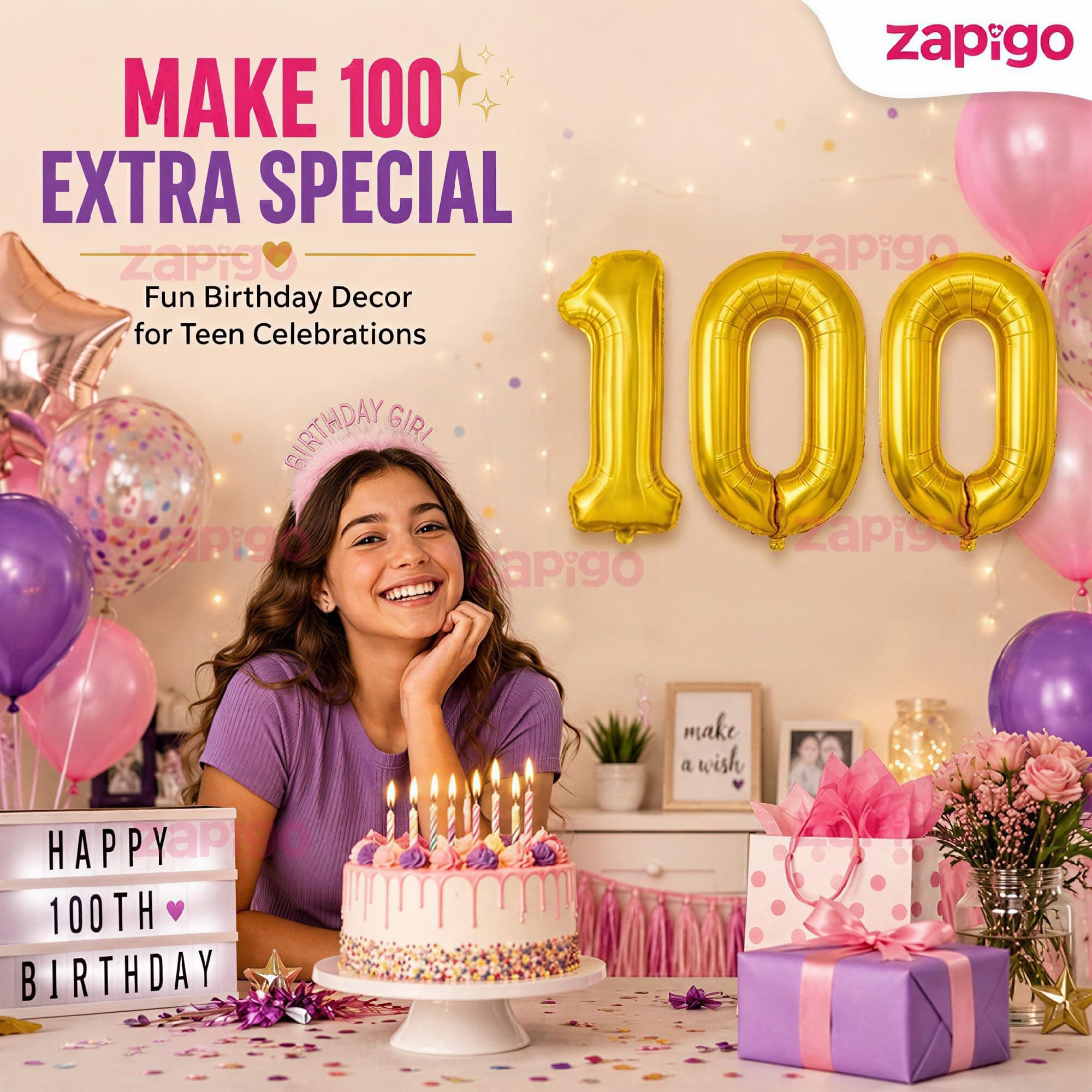Balloonistics Gold Foil Number 100 Balloon – 16 Inch Golden Foil Number for Custom Age, Year & Phrase Party Decoration (Number 100) thumbnail 5